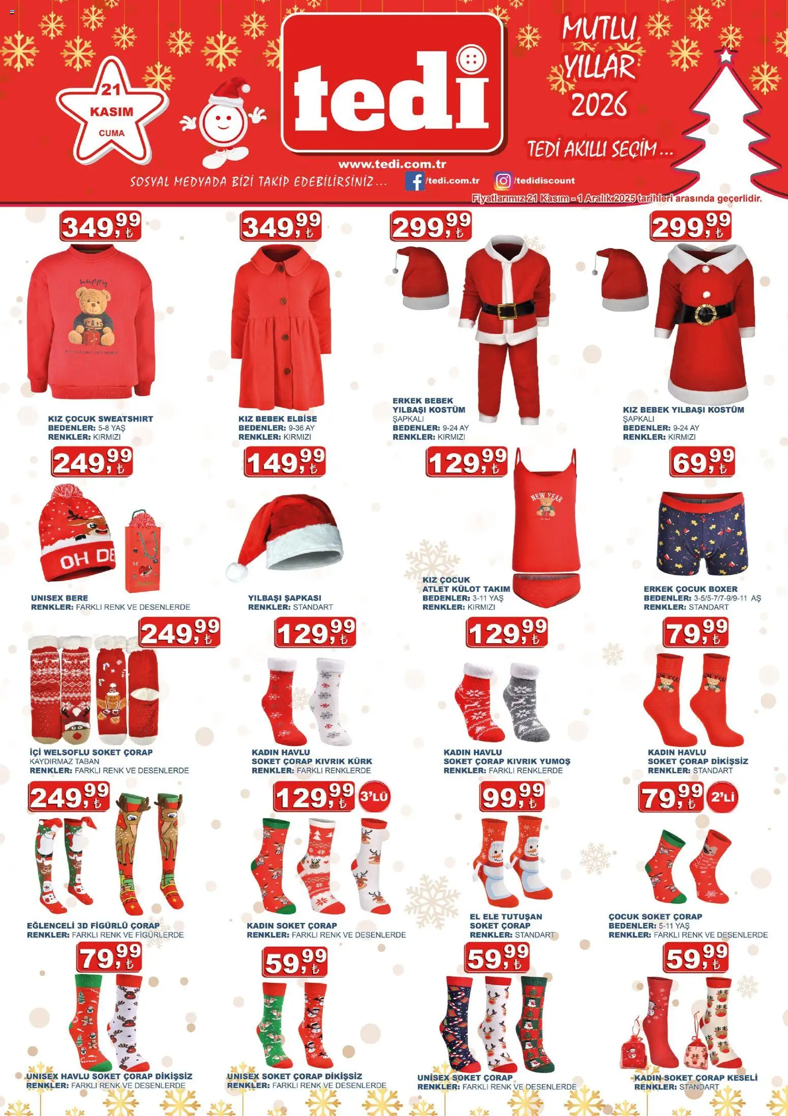 Tedi  - Katalog - 21.11.2025 tarihinden itibaren geçerlidir | Sayfa: 1 | Ürünler: Gecelik, Atlet, Külot, Pijama