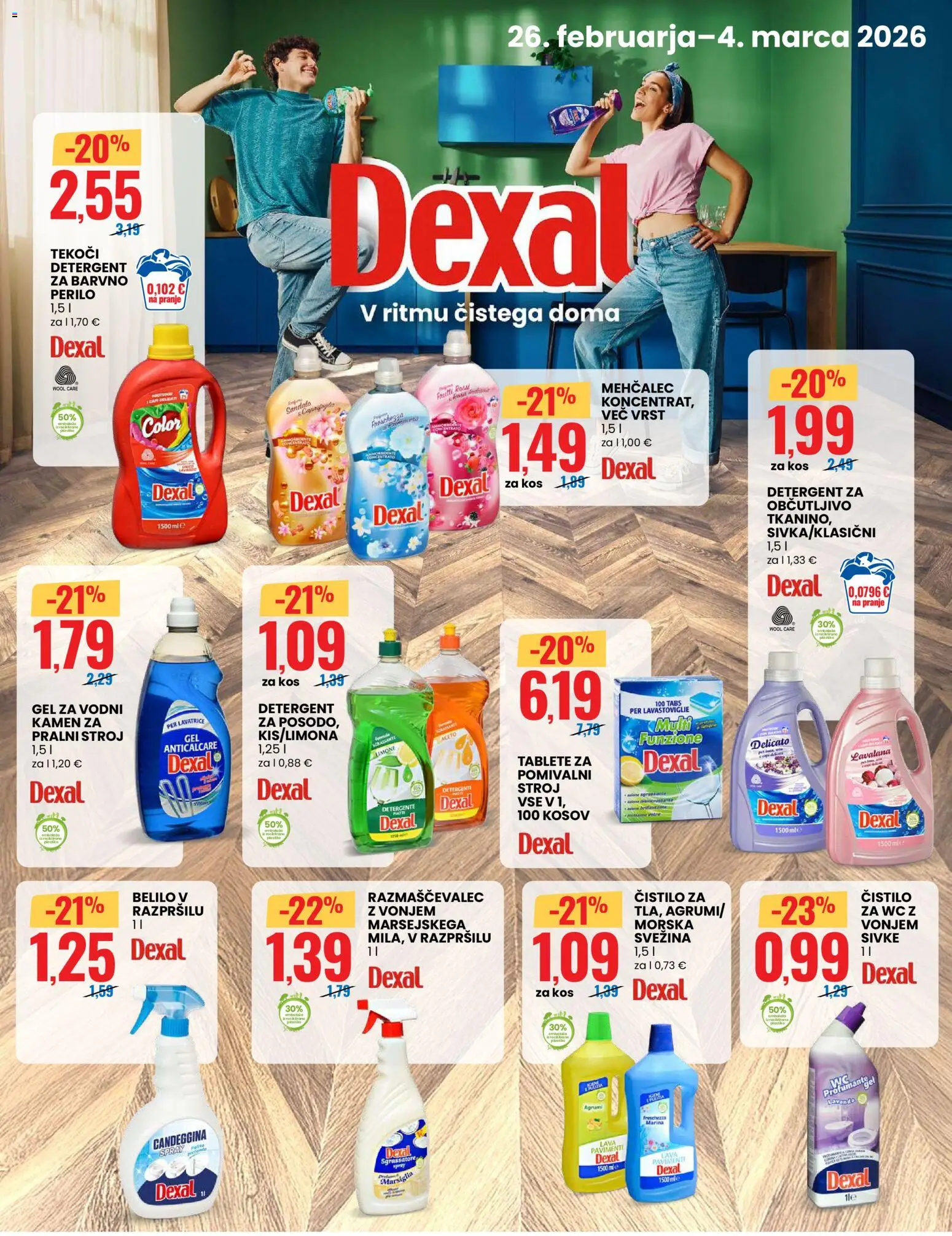 Novi Eurospin katalog ponudbe – veljaven od 26.02.2026 | Stran: 16 | Izdelki: Mehčalec, Pralni stroj, Detergent, Tablete za pomivalni stroj