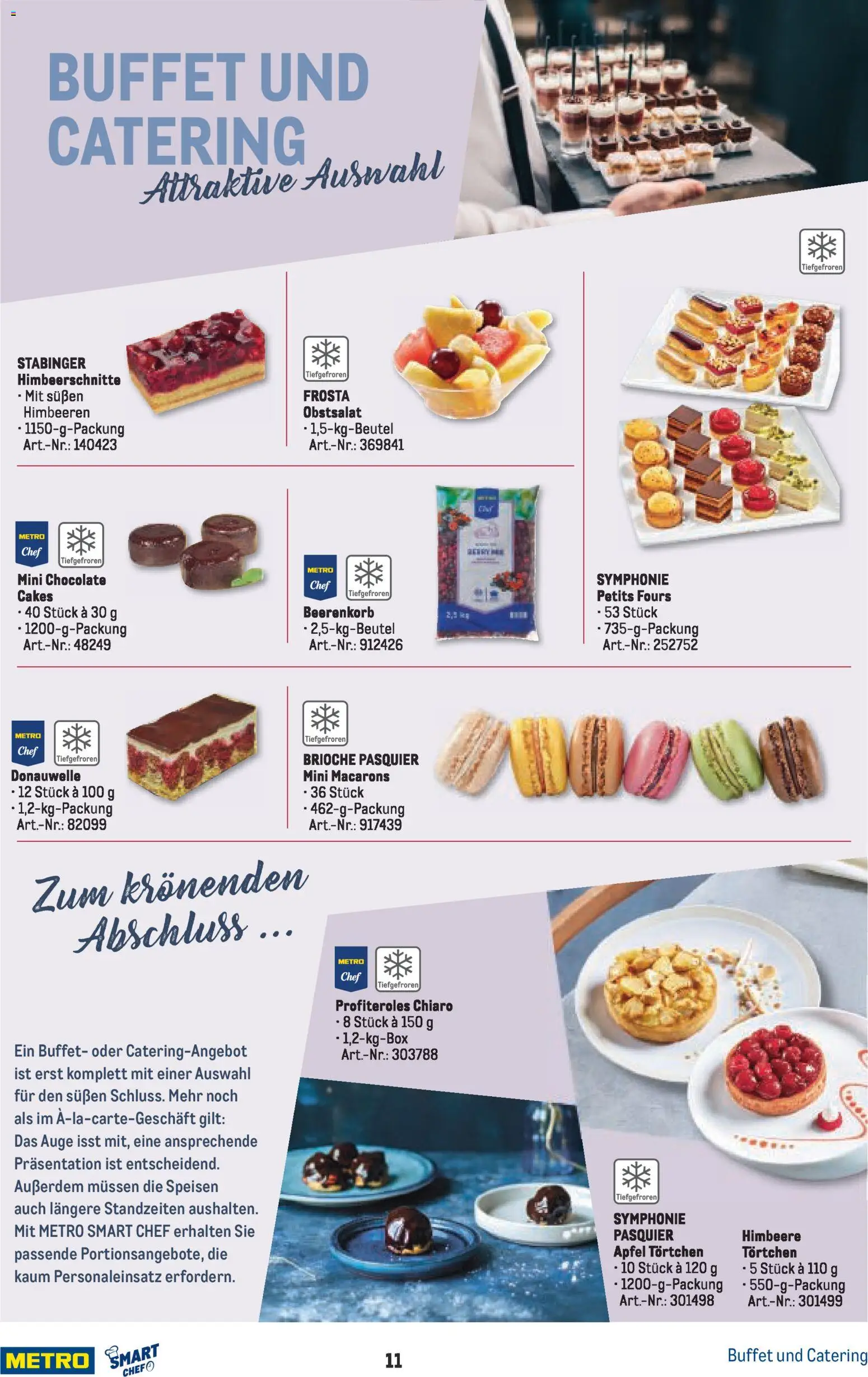 Metro Smart Chef Desserts – gültig ab 01.01.2026 | Seite: 11 | Produkte: Himbeeren, Äpfel, Frosta, Himbeere
