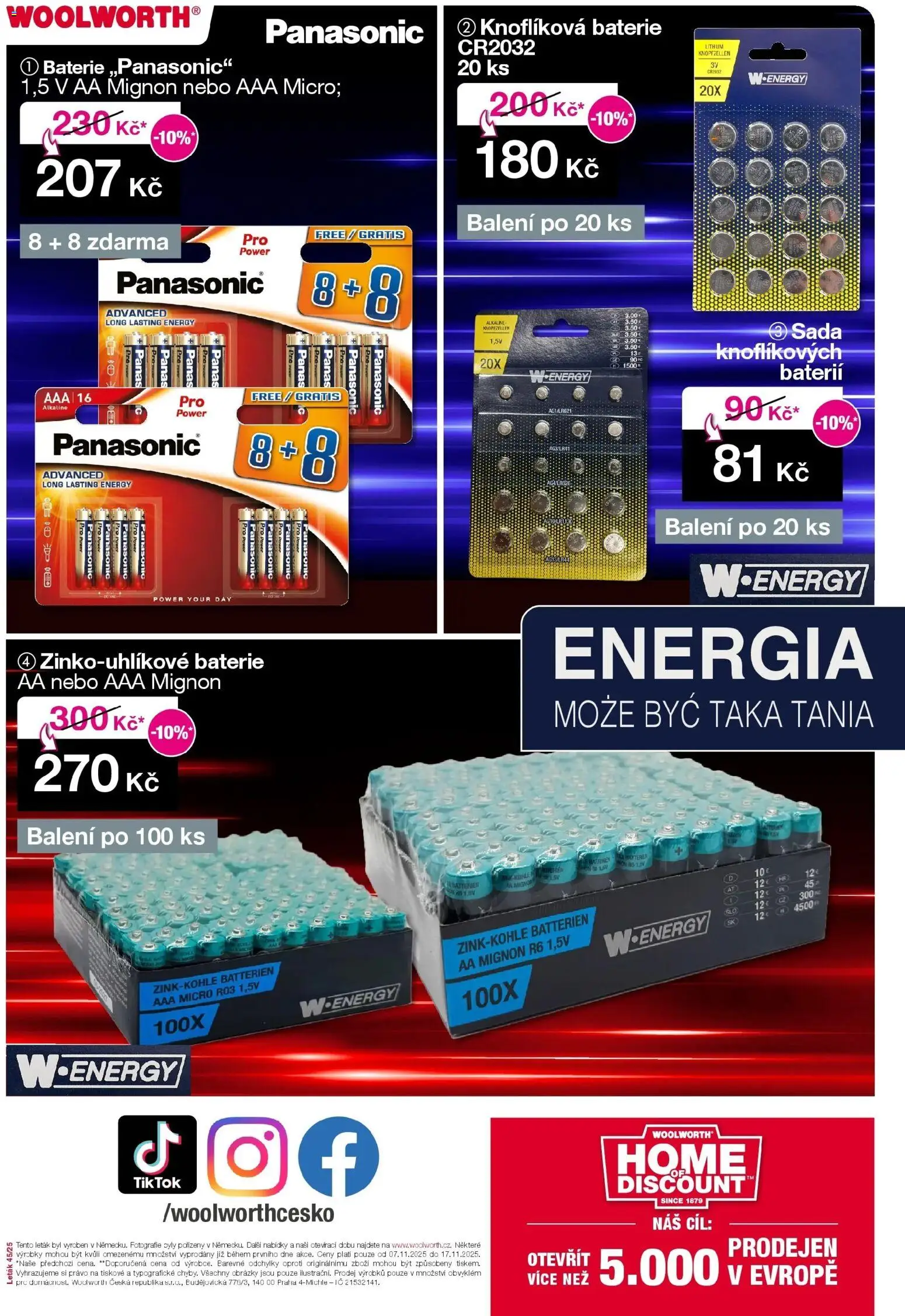 Woolworth leták od 07.11.2025 - akční nabídka | Strana: 34 | Produkty: Baterie AA, Baterie CR2032, Baterie