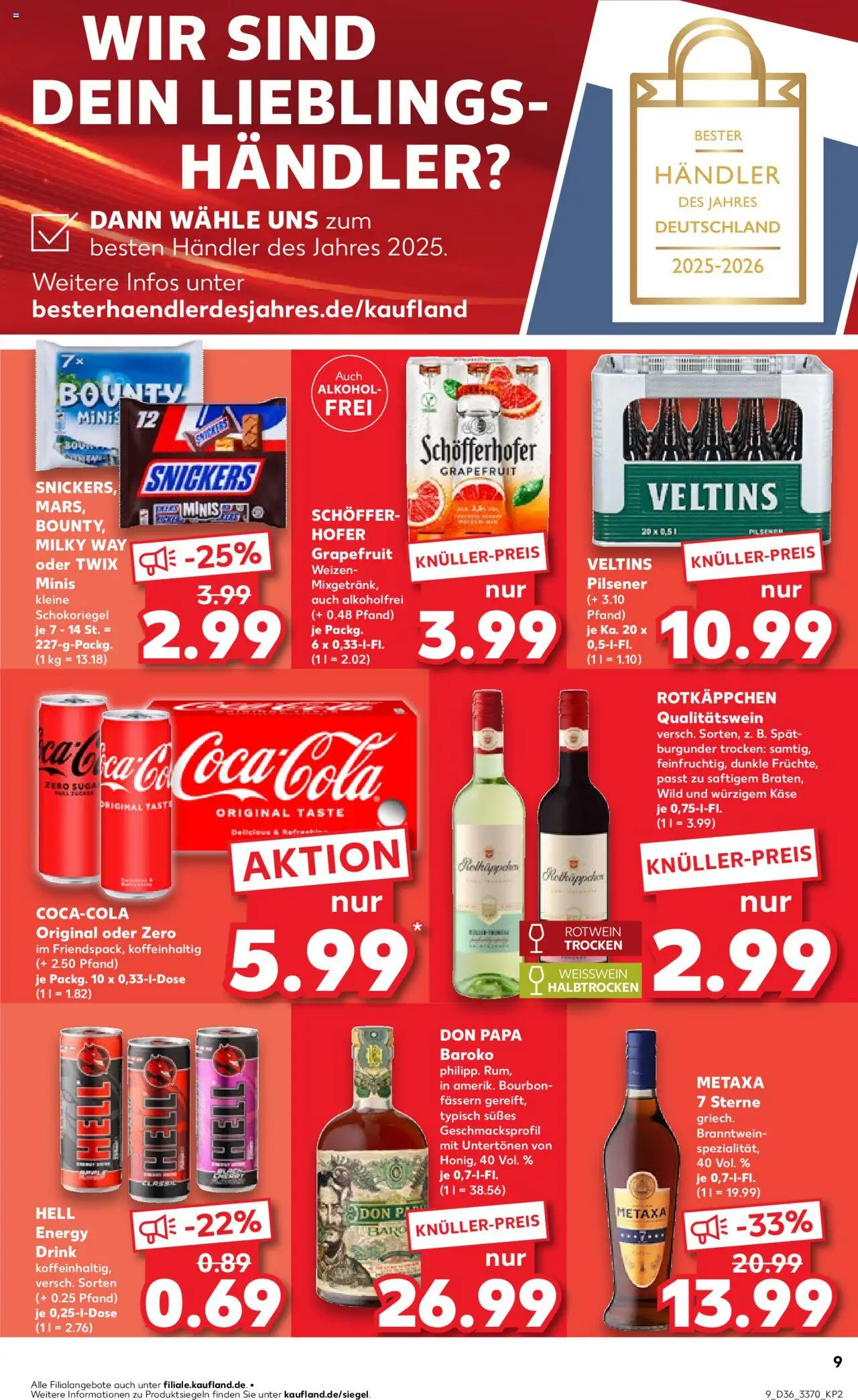 Kaufland prospekt Frankfurt (Oder)	 – gültig ab 04.09.2025 | Seite: 9 | Produkte: Energy, Rotwein, Grapefruit, Bourbon