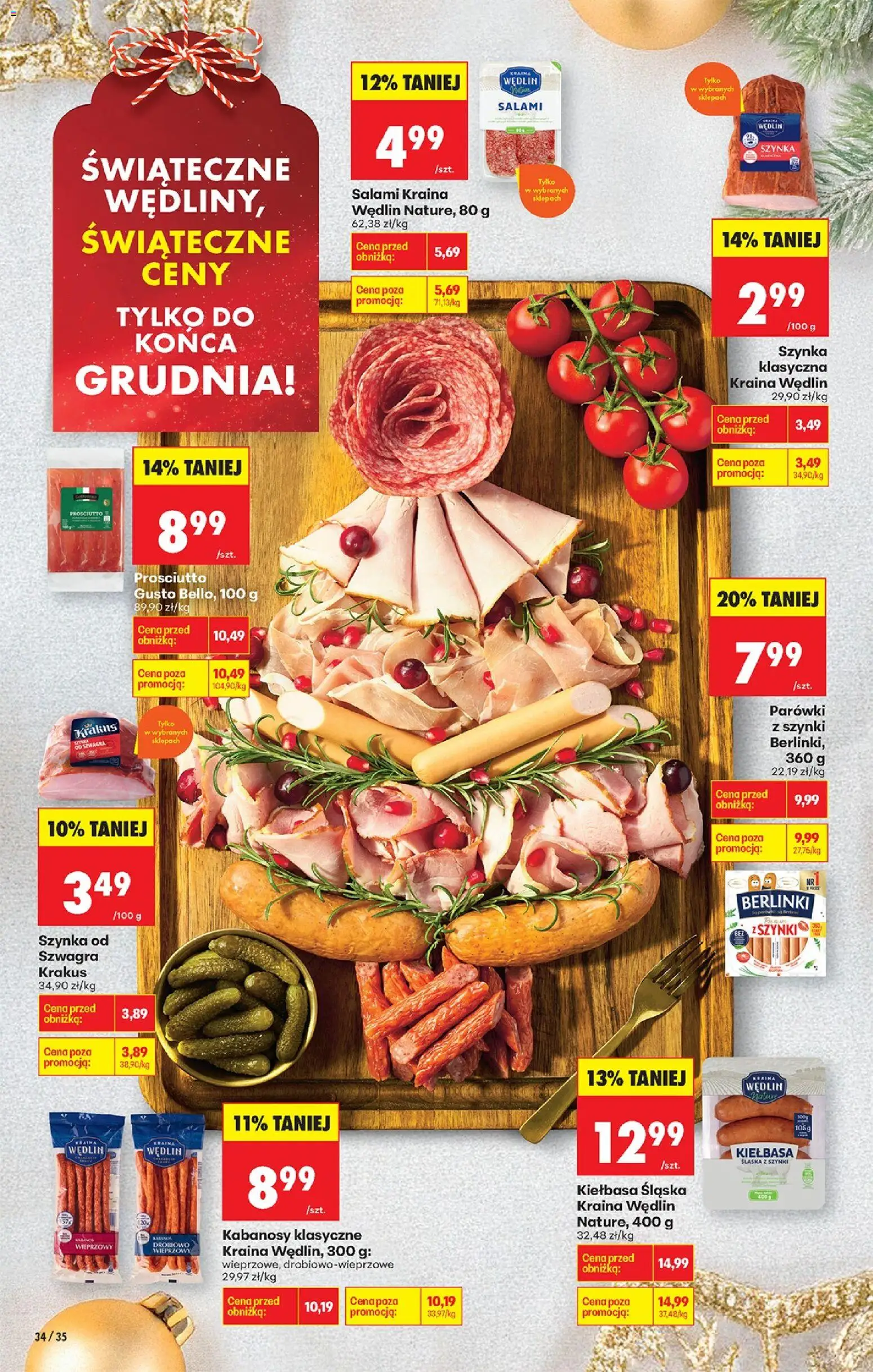 Biedronka gazetka od 01.12.2025 | Strona: 48 | Produkty: Kiełbasa, Parówki z szynki, Kabanosy, Salami