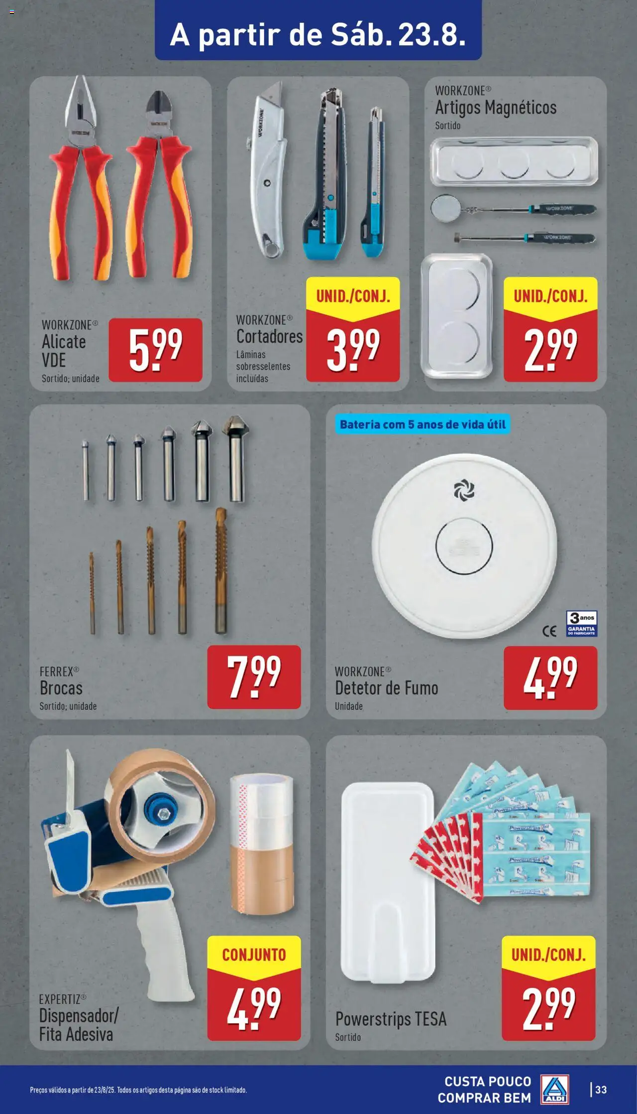 Aldi folheto │ válido de 18.08.2025 | Página: 33 | Produtos: Alicate, Bateria