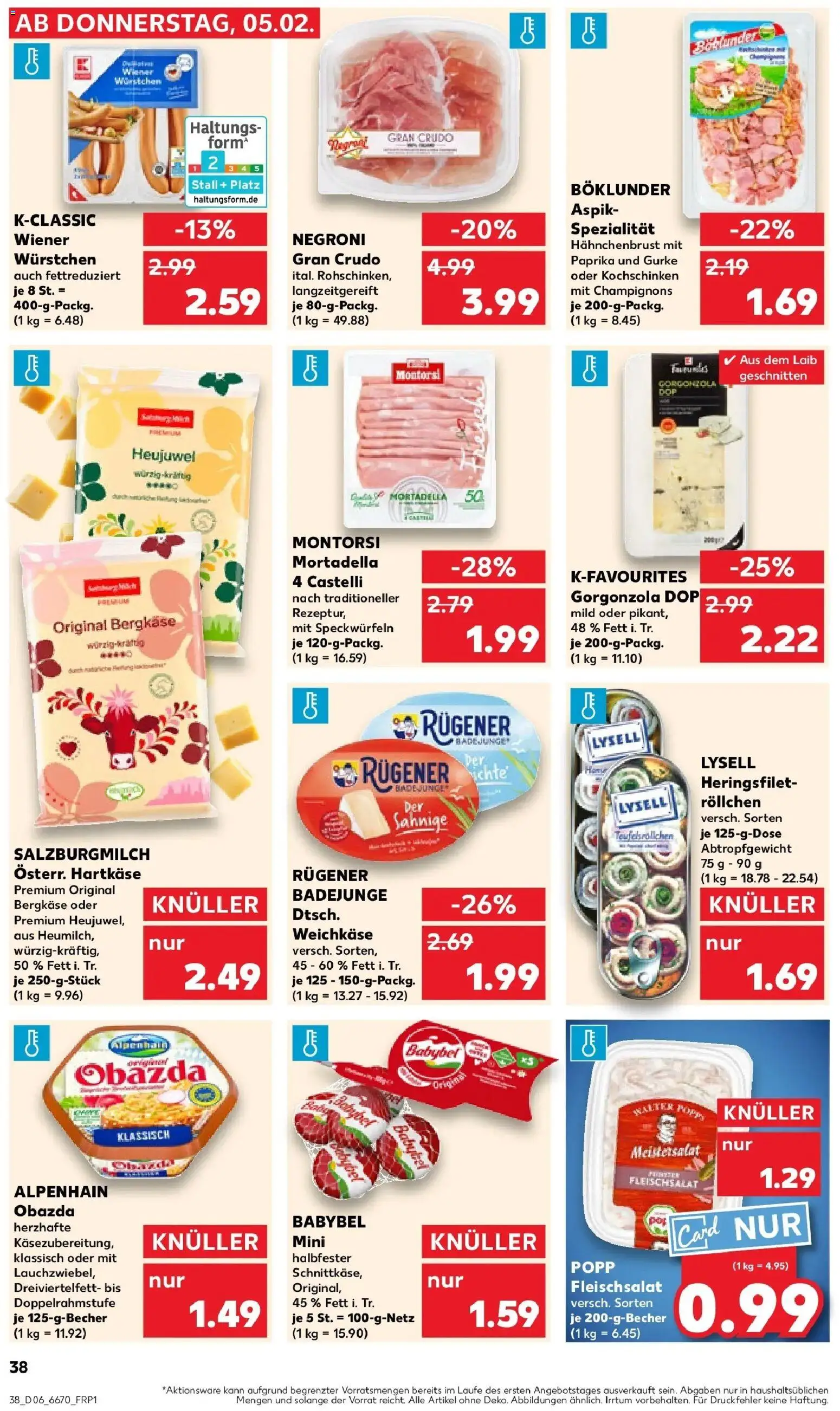 Kaufland prospekt Wesel	 – gültig ab 09.02.2026 | Seite: 38 | Produkte: Wiener wurstchen, Champignons, Paprika, Hahnchenbrust