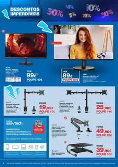 Pré-visualização Staples Descontos Imperdíveis Abril 2026 válido de 06.04.2026 | Página: 2 | Produtos: Monitor, Audio, Base, Mesa