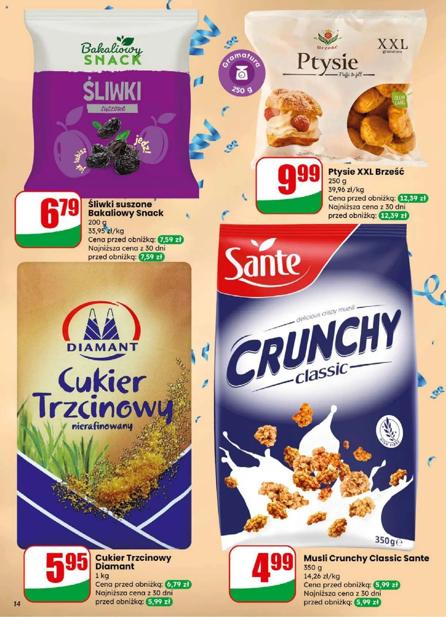 Dino Gazetka od 31.12.2025 | Strona: 14 | Produkty: Śliwki, Śliwki suszone, Musli, Cukier