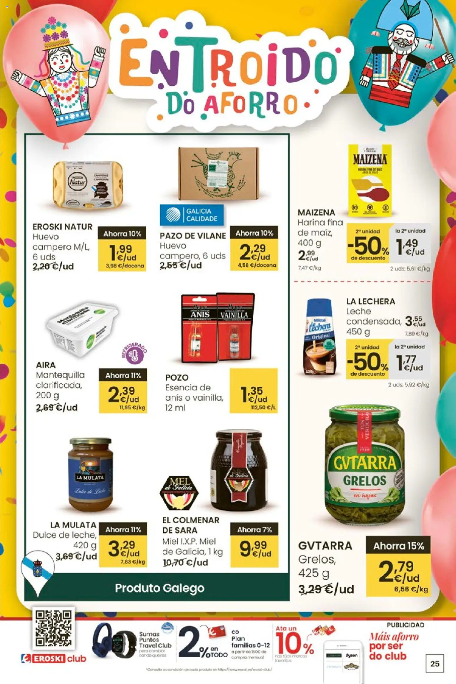 Eroski - Entroido do aforro │ válido desde el 12.02.2026 | Página: 25 | Productos: Ψηφιακή κάμερα, Leche, Συσκευή ροής