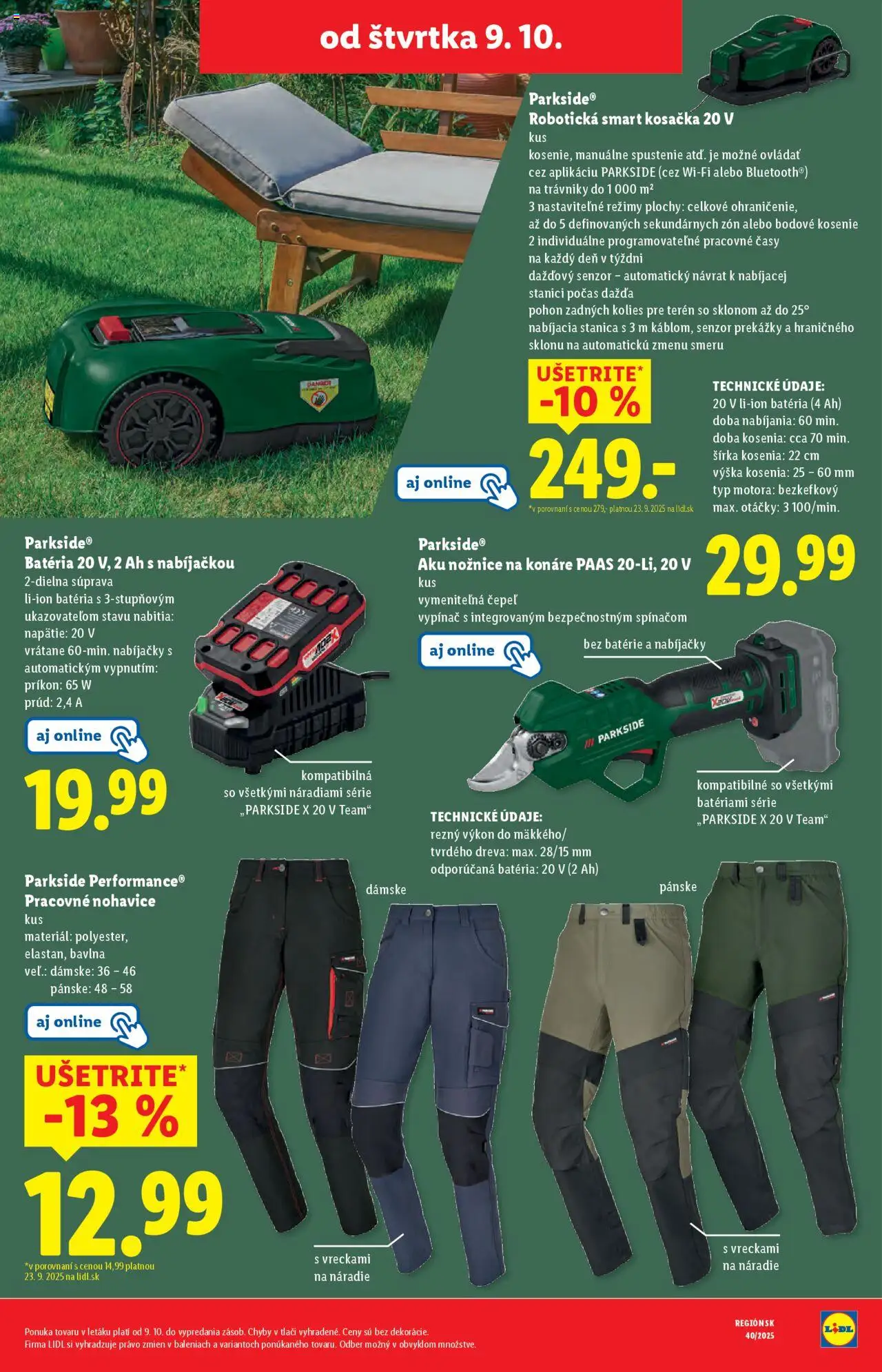 Nové Lidl akcie – leták je platný od 06.10.2025 | Strana: 97 | Produkty: Kosačka, Nožnice na konáre, Aku nožnice na konáre, Náradie