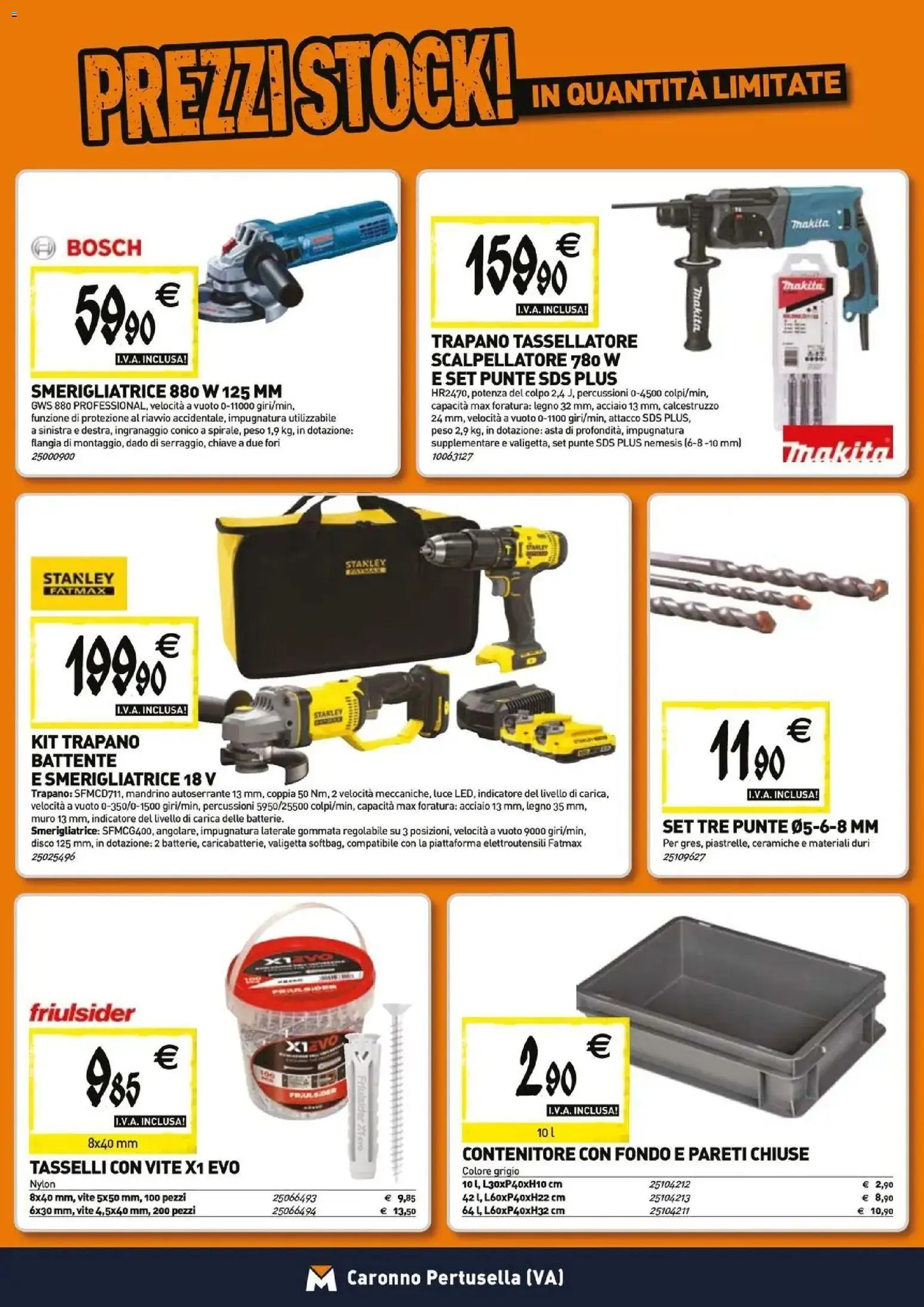 Volantino TECNOMAT del 26.03.2026 | Pagina: 20 | Prodotti: Trapano, Contenitore, Smerigliatrice, Valigetta