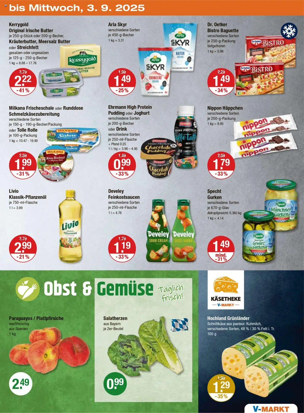 V-Markt - Schwaben/Oberbayern - gültig ab dem 28.08.2025 | Seite: 19 | Produkte: Joghurt, Skyr, Gemüse, Salami