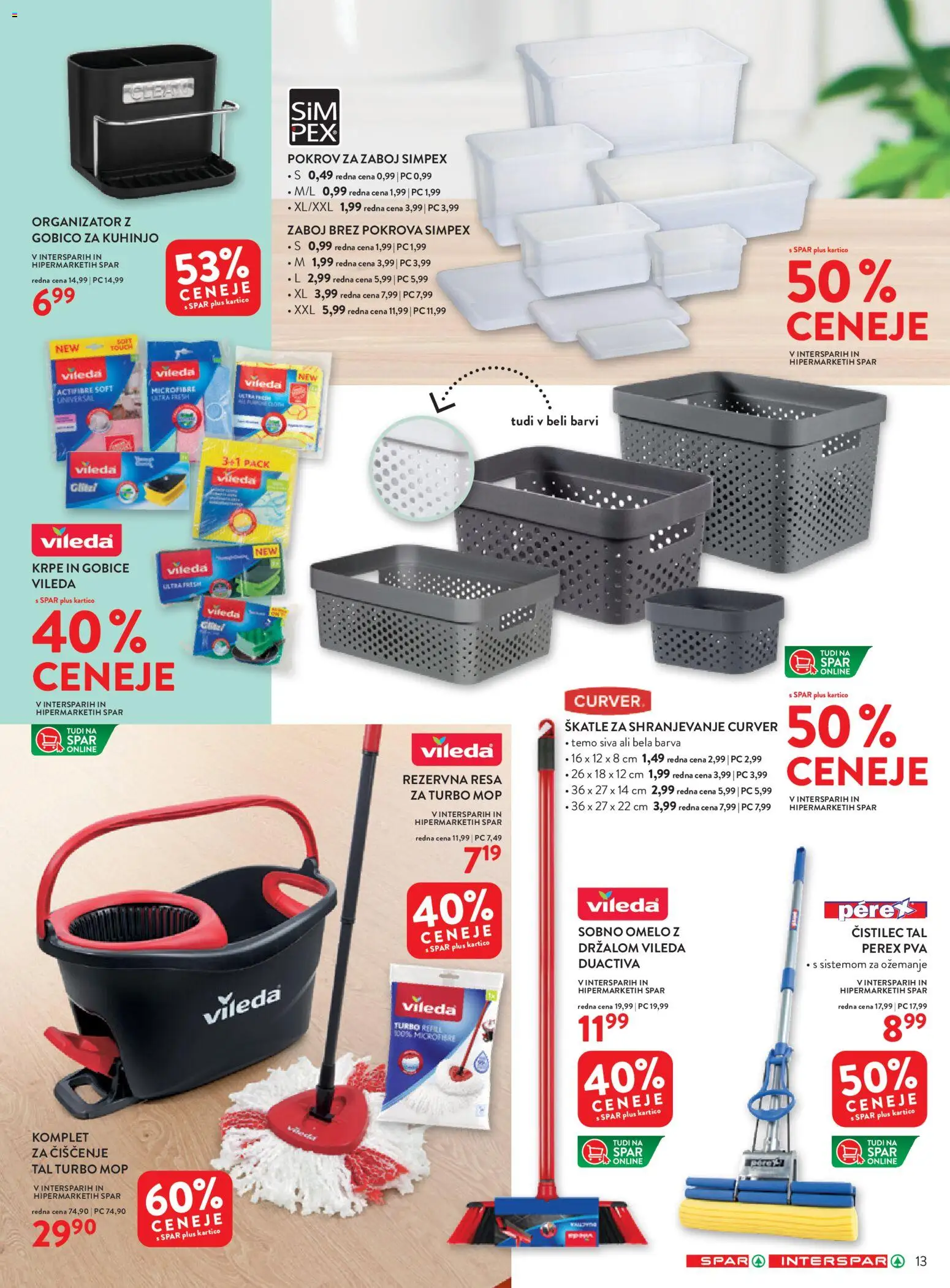 Novi Spar katalog ponudbe – veljaven od 18.02.2026 | Stran: 13 | Izdelki: Škatle, Zaboj, Barva, Gobice