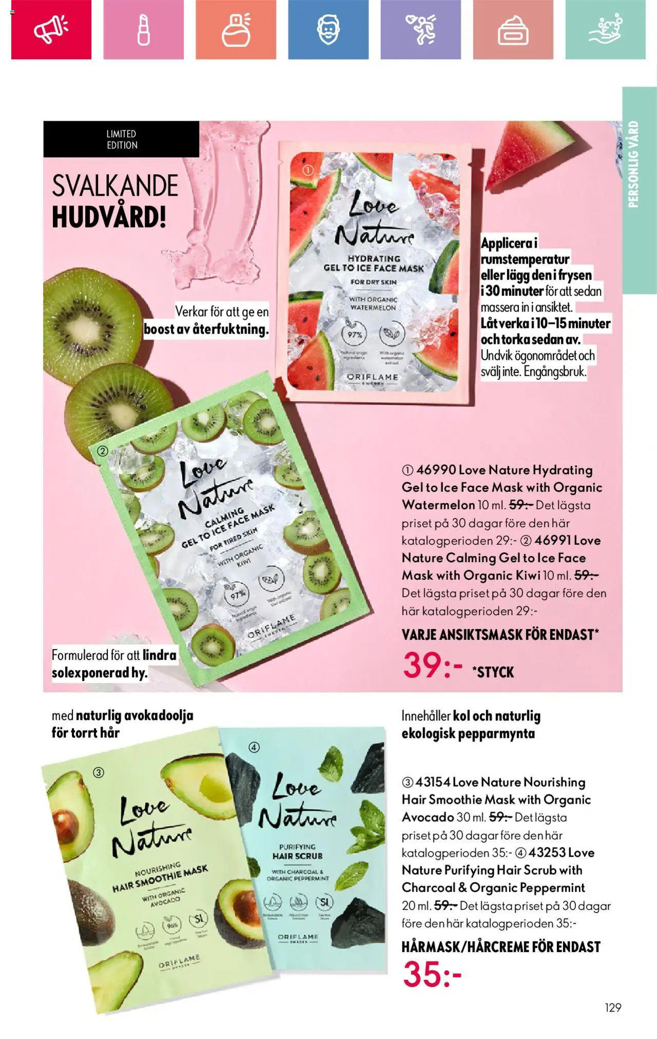 Oriflame reklamblad aktuell från 24.08.2025 | Sida: 129 | Produkter: Avocado, Mask, Ansiktsmask, Kiwi
