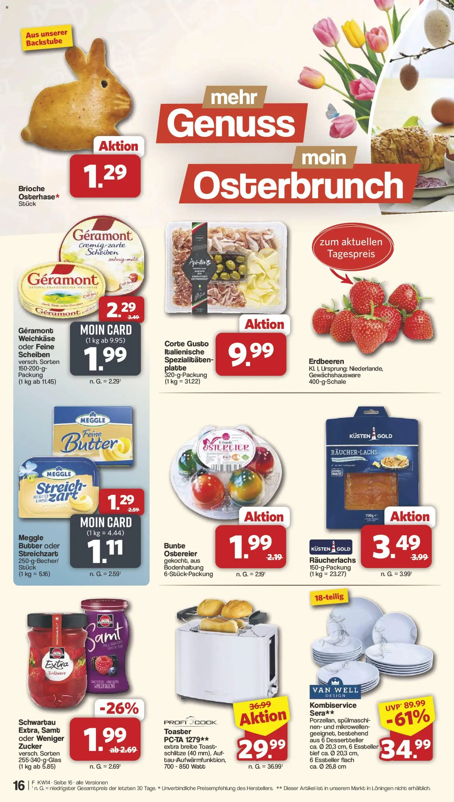 Famila Nordwest Prospekt 	 – gültig ab 30.03.2026 | Seite: 16 | Produkte: Geramont, Toast, Zucker, Erdbeeren