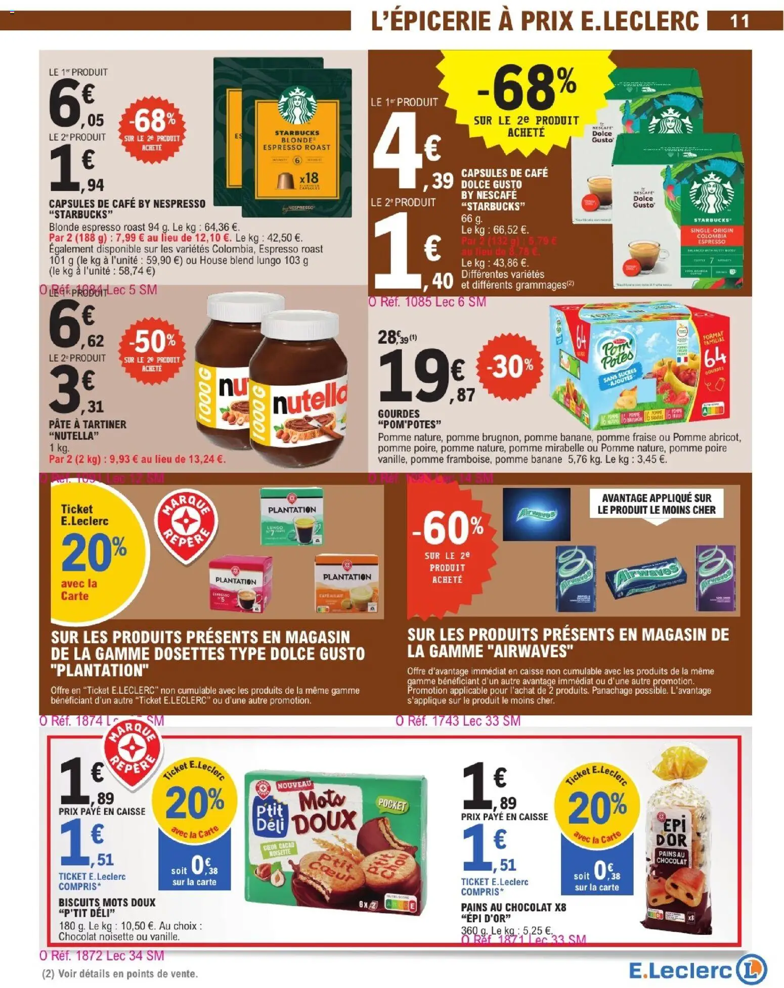 {H1} | Page: 11 | Produits: Noisette, Pâte à tartiner, Banane, Nutella pate a tartiner