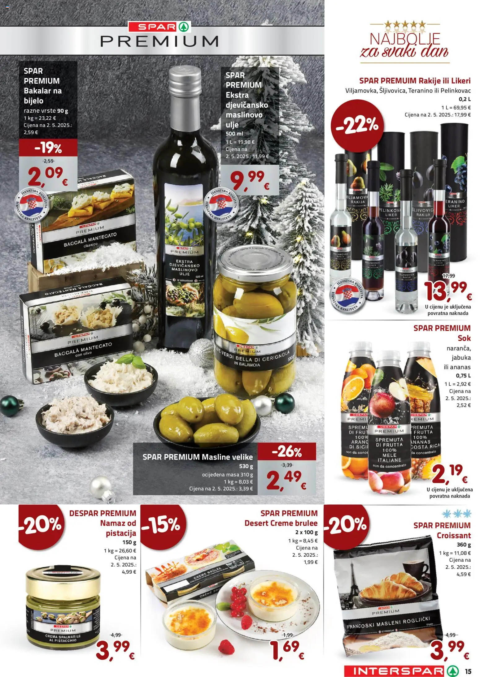 Interspar katalog | vrijedi od 27.11.2025 | Stranica: 15 | Proizvodi: Liker, Teranino, Bakalar, Jabuka