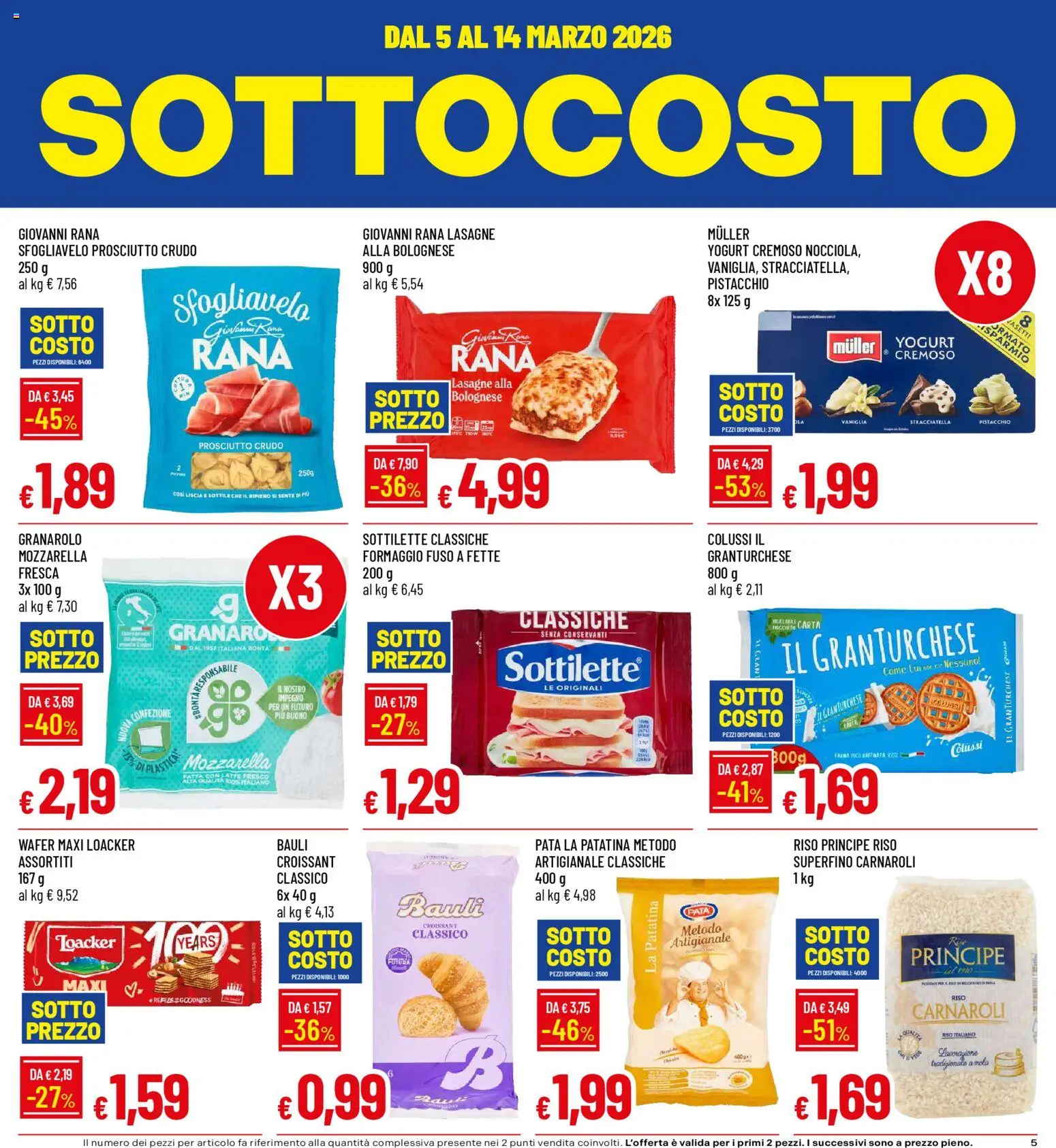 Volantino Galassia del 05.03.2026 | Pagina: 5 | Prodotti: Yogurt, Mozzarella, Formaggio, Croissant