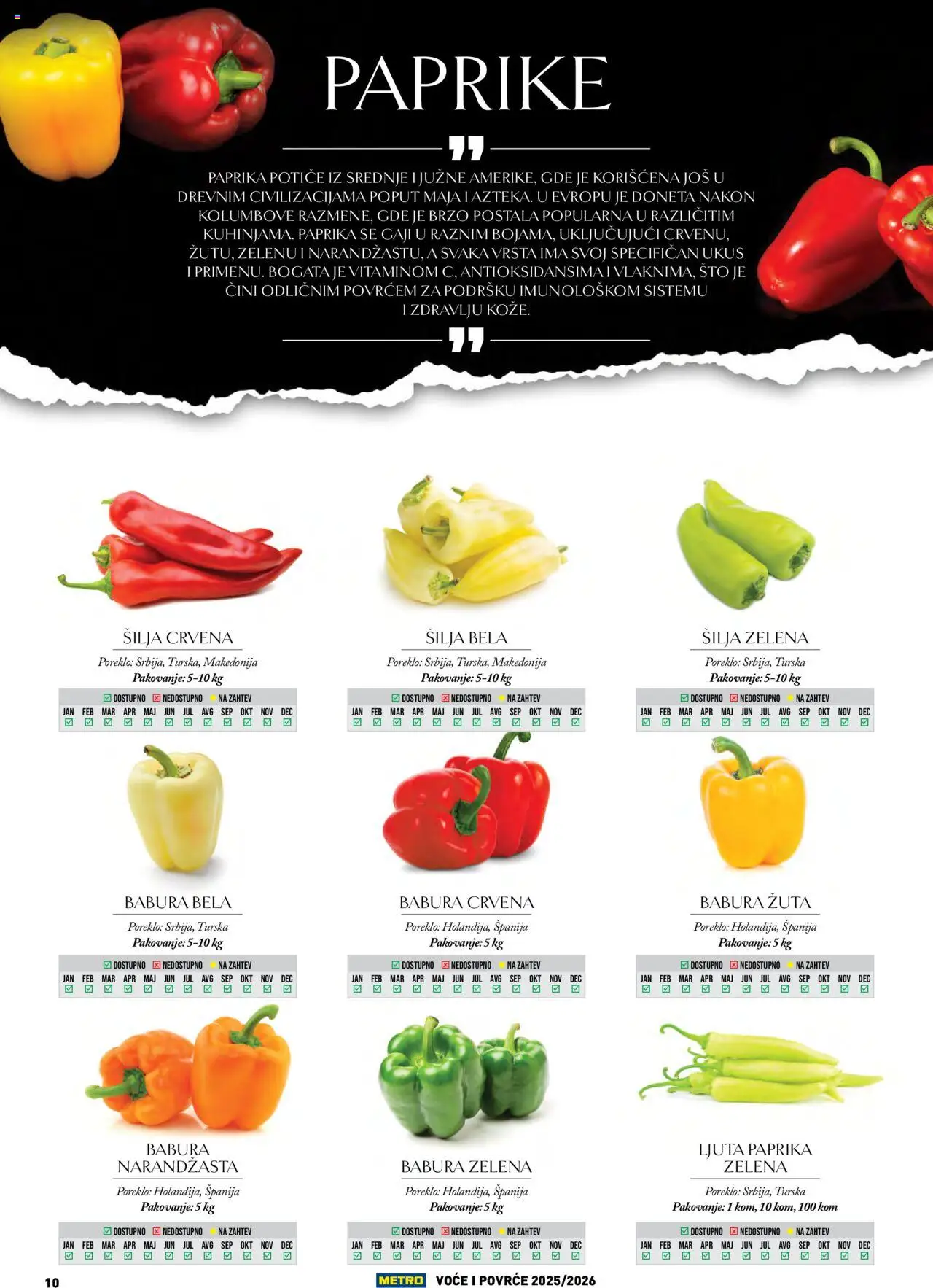 Metro katalog - važi od 07.10.2025 | Strana: 10 | Proizvode: Sto, Paprika, Pakovanje