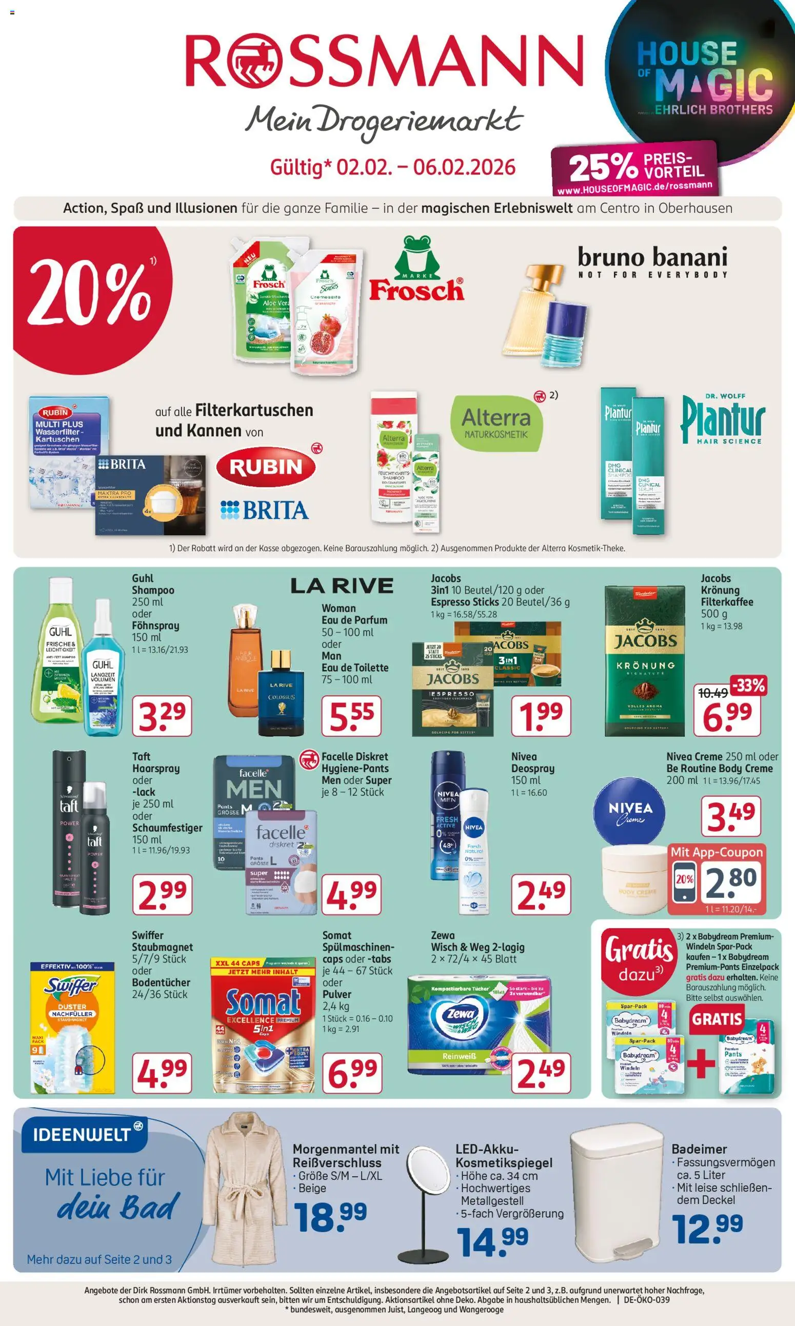 Rossmann Prospekt 	 – gültig ab 02.02.2026 | Seite: 1 | Produkte: Bad, Eau de Toilette, Shampoo, Zitronen