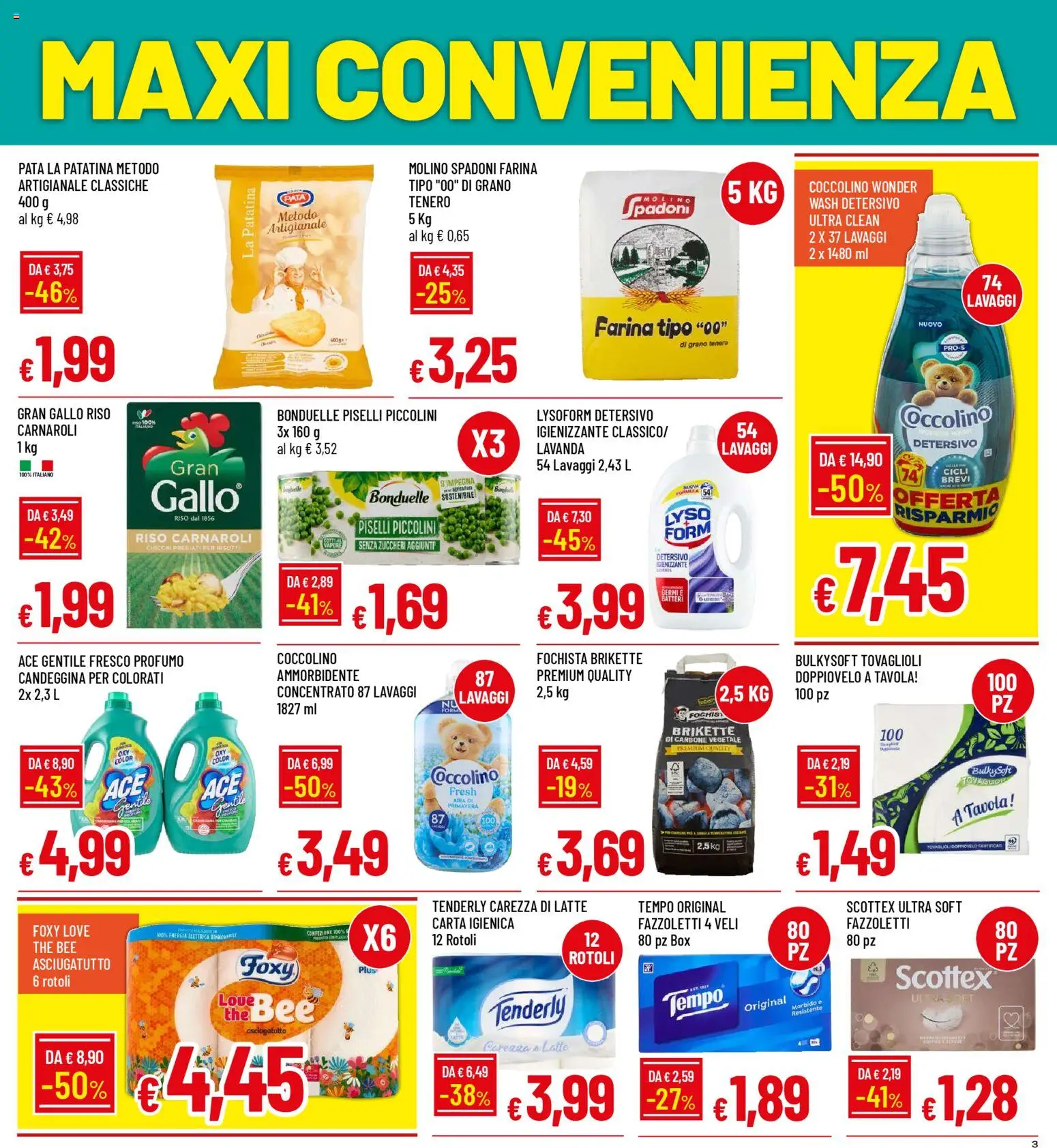 Volantino Galassia del 09.04.2026 | Pagina: 3 | Prodotti: Ammorbidente, Candeggina, Asciugatutto, Profumo