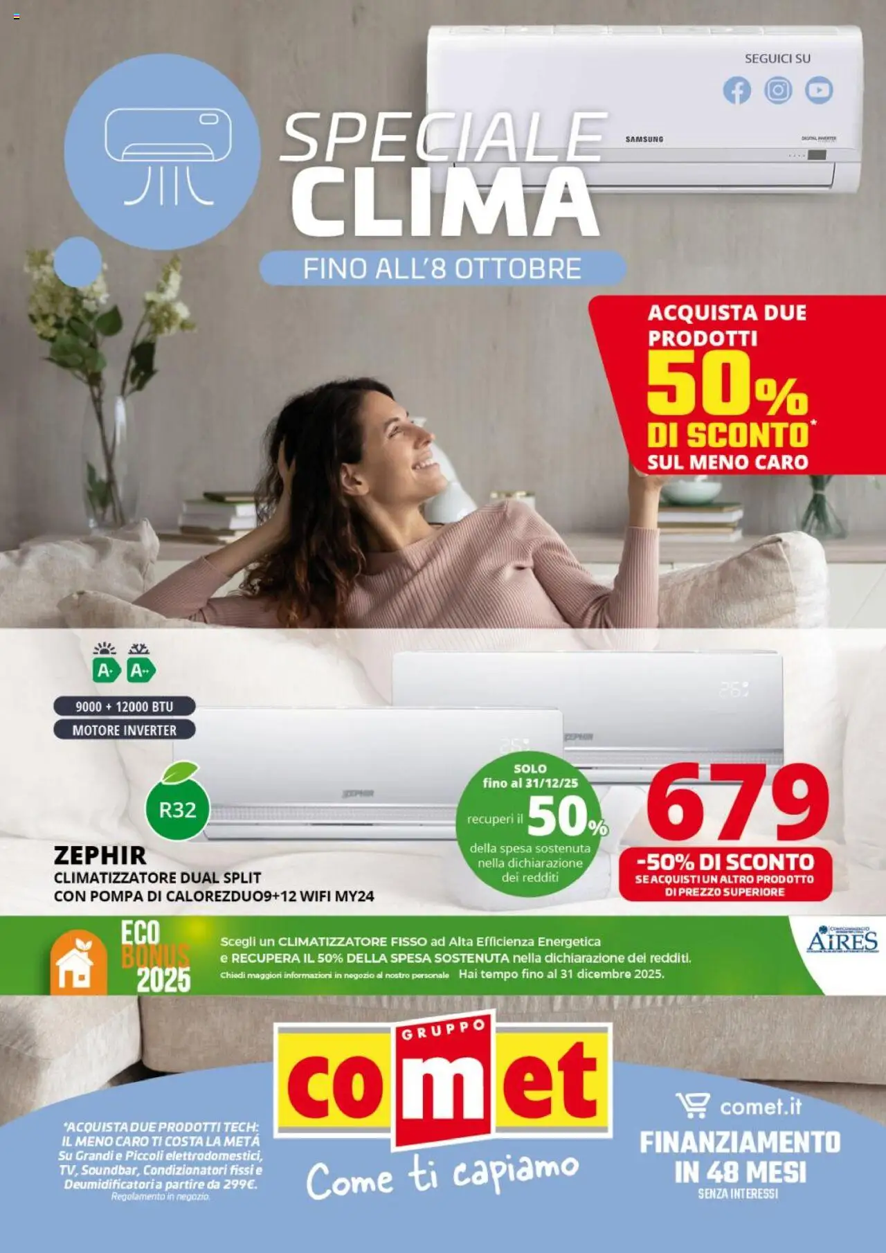 Volantino Comet del 26.09.2025 | Pagina: 1 | Prodotti: Climatizzatore, Samsung