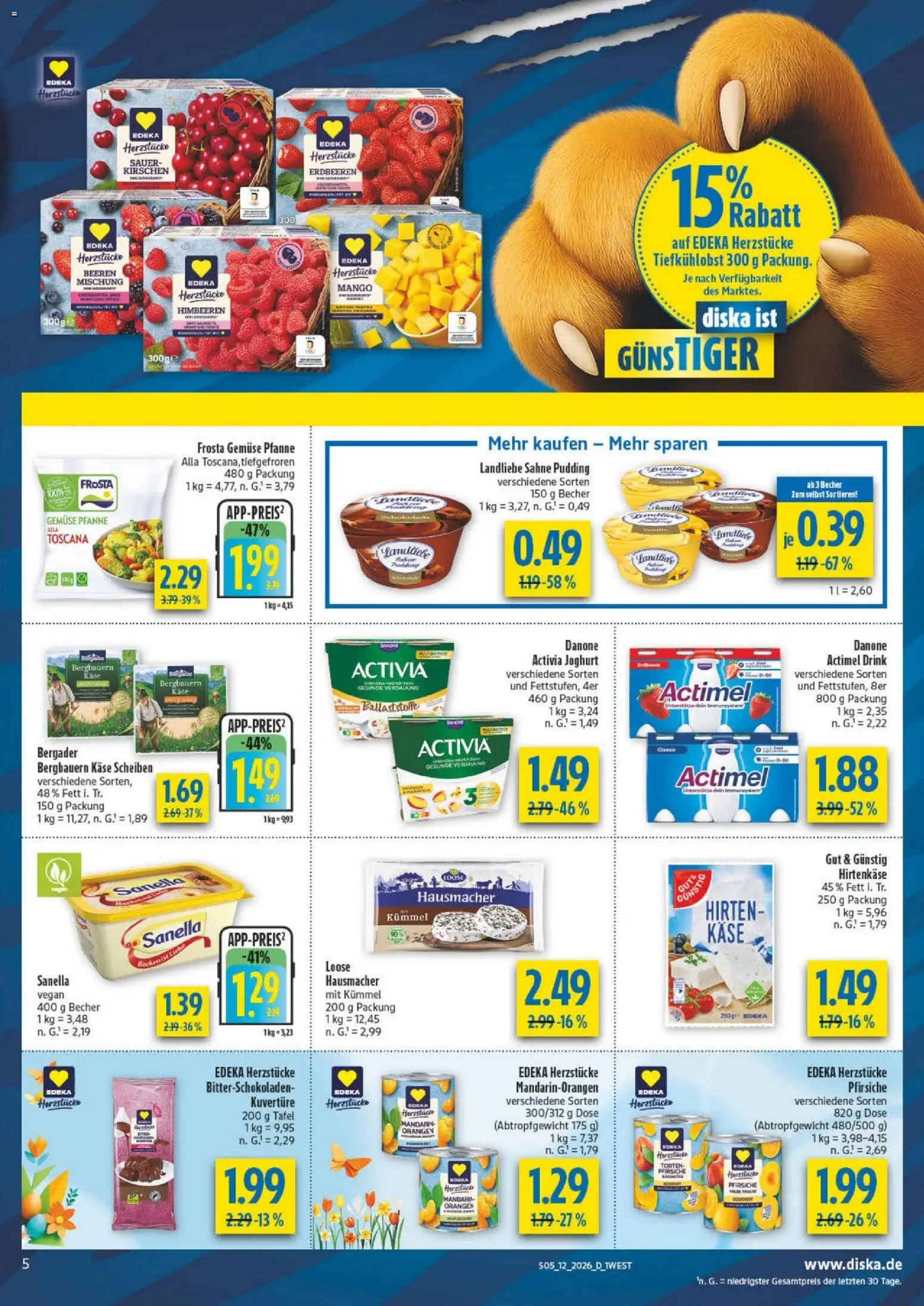 Diska - Diska Angebote Bayern KW12 – gültig ab 16.03.2026 | Seite: 5 | Produkte: Danone activia, Joghurt, Orangen, Gemüse