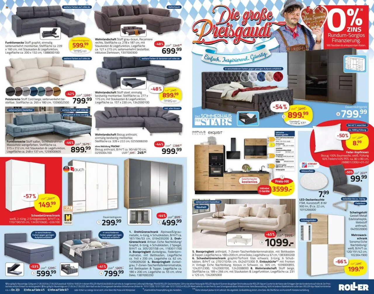 Roller Prospekt 	 – gültig ab 21.09.2025 | Seite: 2 | Produkte: Geschirrspüler, Kissen, Schwebetürenschrank, Schrank