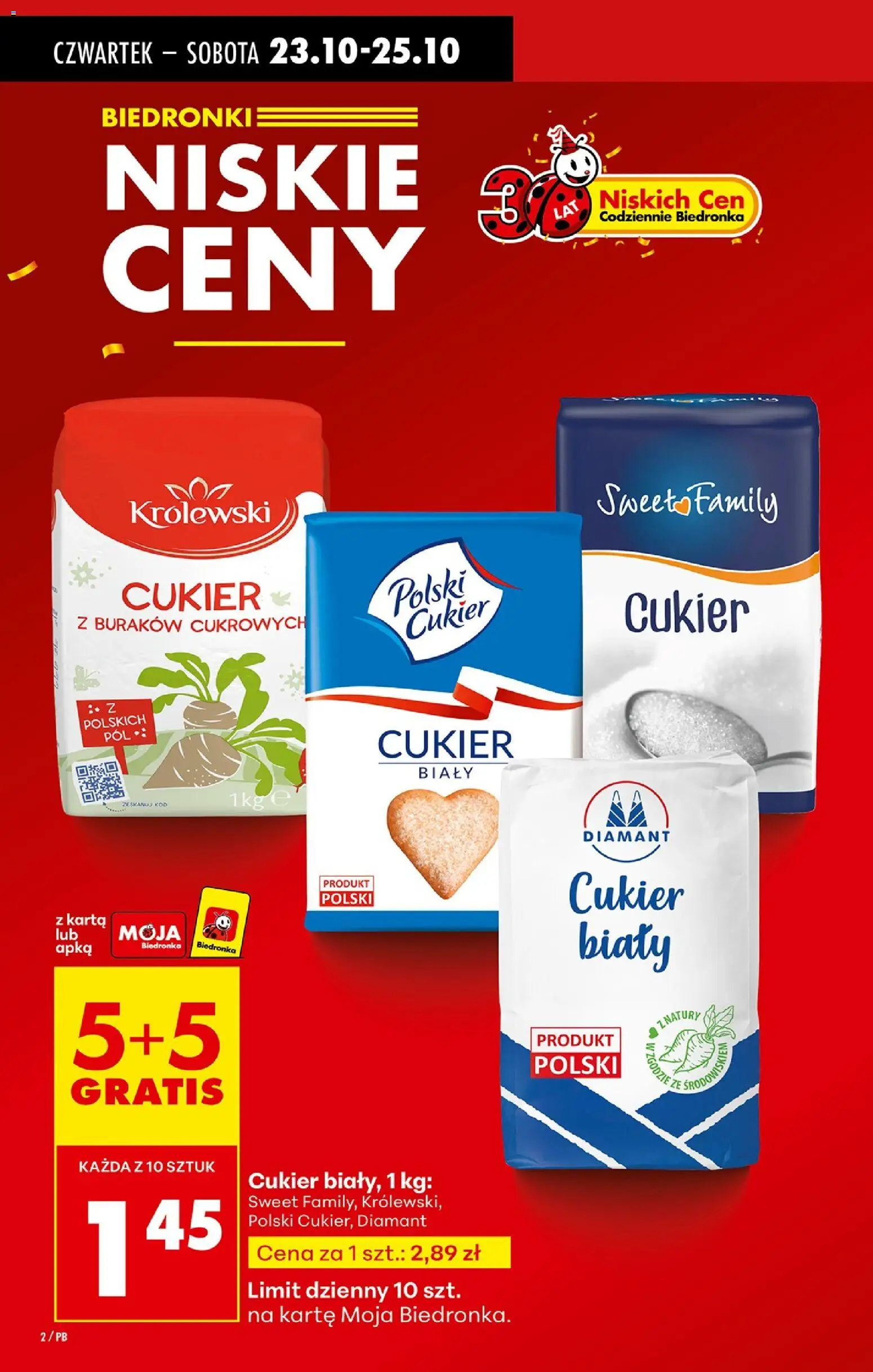 Biedronka gazetka - Oferta w tym tygodniu od 23.10.2025 | Strona: 4 | Produkty: Karta, Cukier biały, Cukier