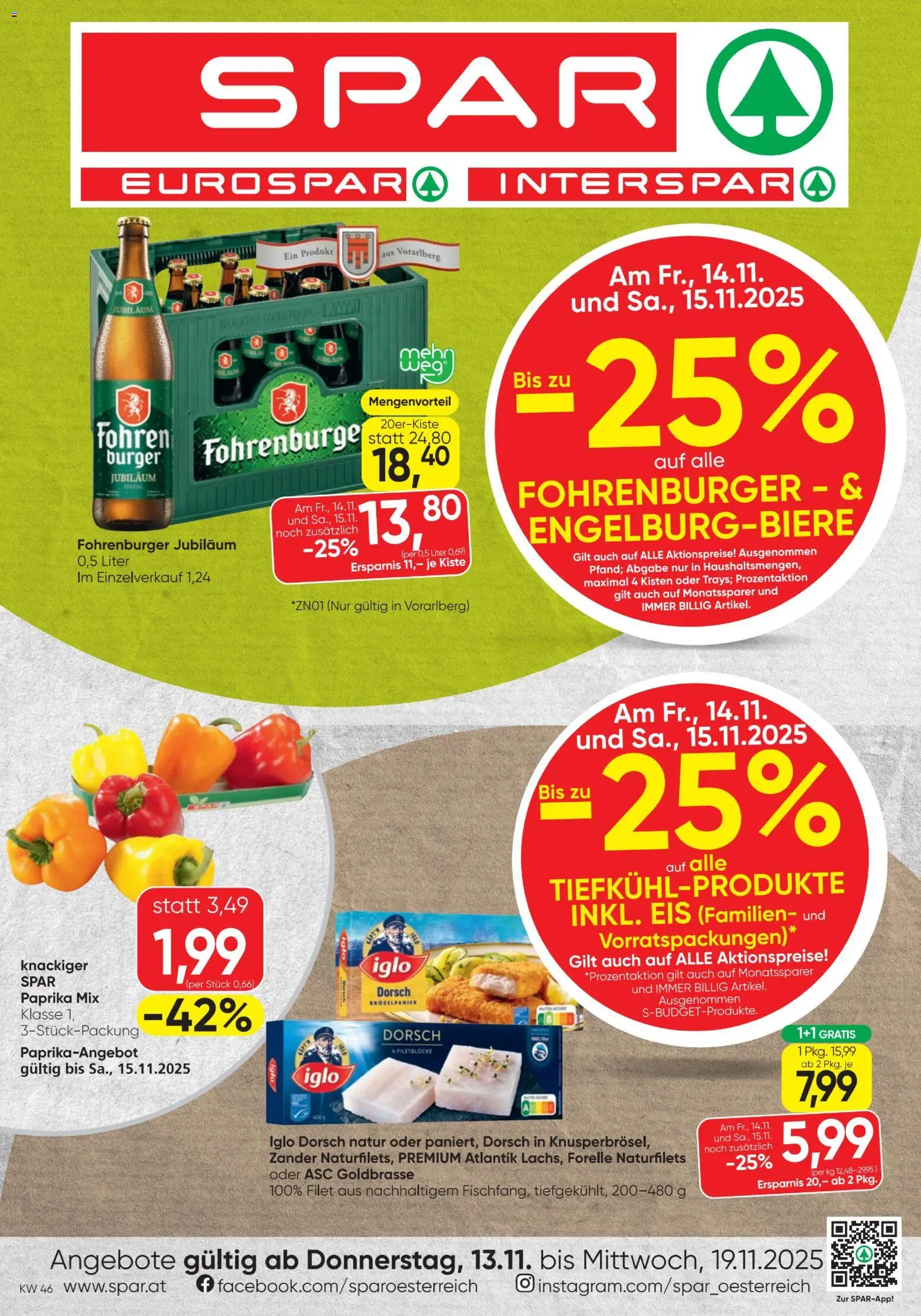 Spar Flugblatt gültig ab 13.11.2025 | Seite: 1 | Produkte: Eis