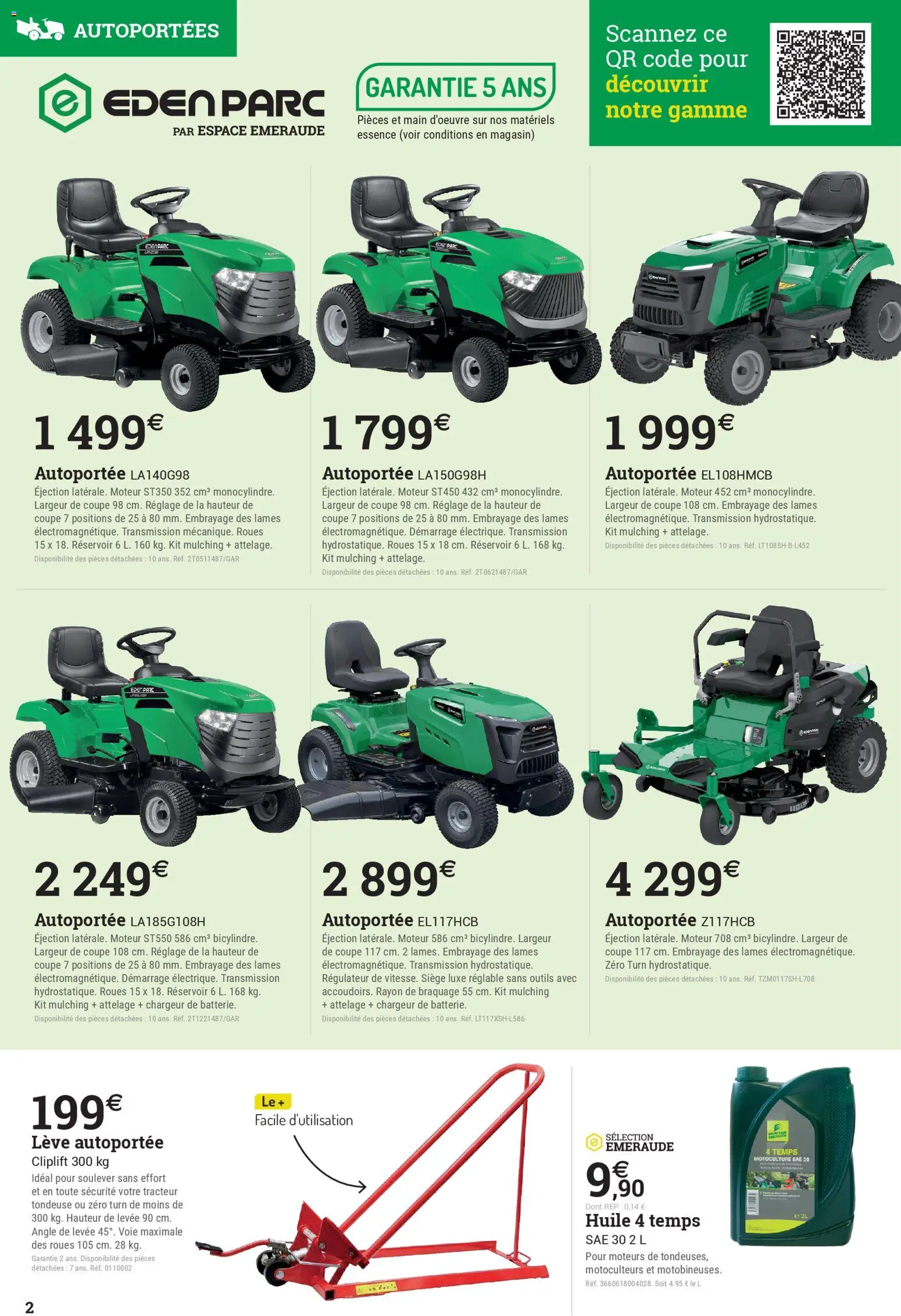 {H1} | Page: 2 | Produits: Tondeuse, Huile