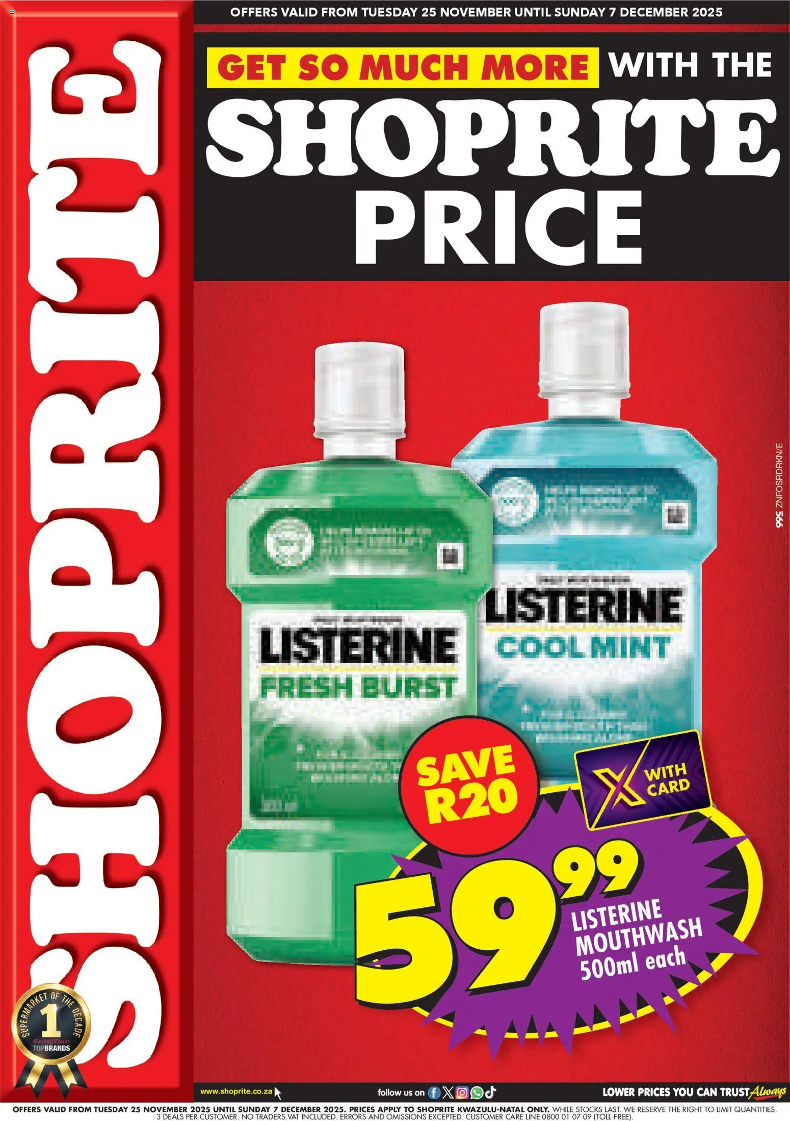New Shoprite catalogue – valid from 25.11.2025 | Page: 1 | Products: Mouthwash