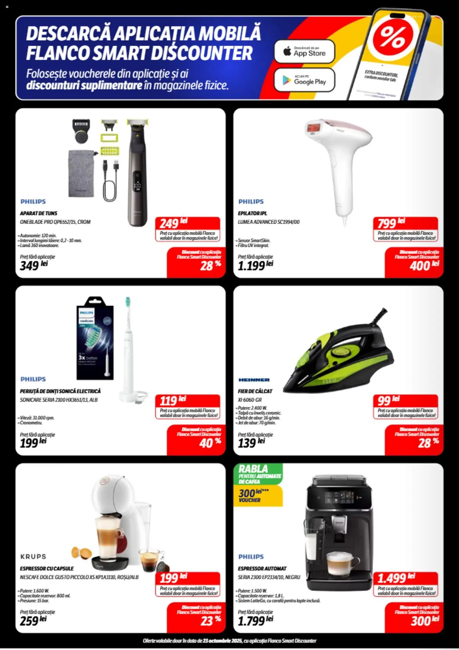 Noul catalog Flanco – valabil de la 23.10.2025 | Pagină: 14 | Produse: Espressor, Enginar, Cafea, Periuță de dinți