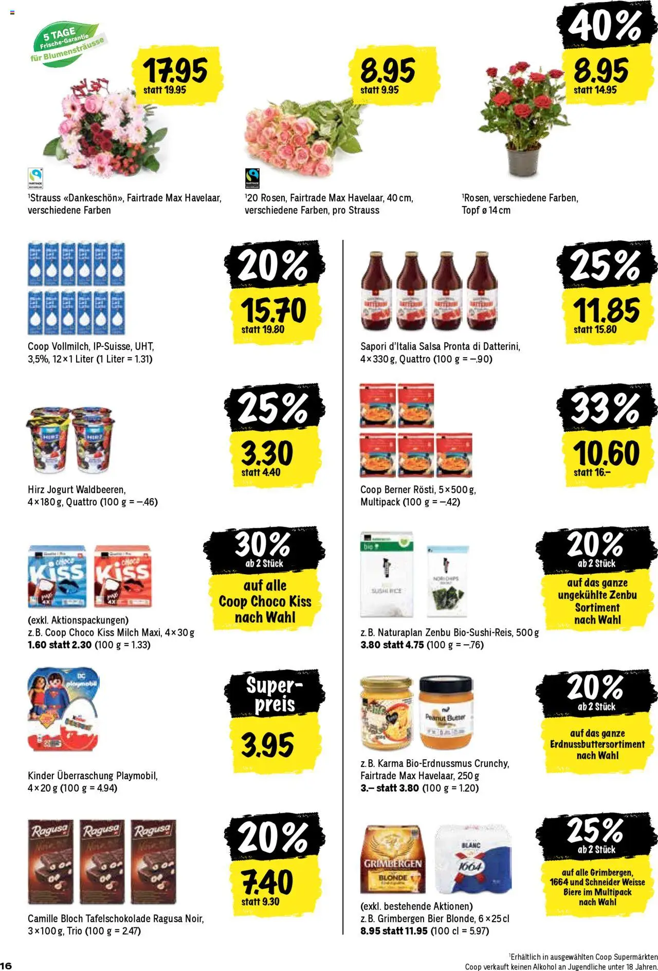 Coop Aktionen ab 07.08.2025 | Seite: 16 | Produkte: Milch, Butter, Bier