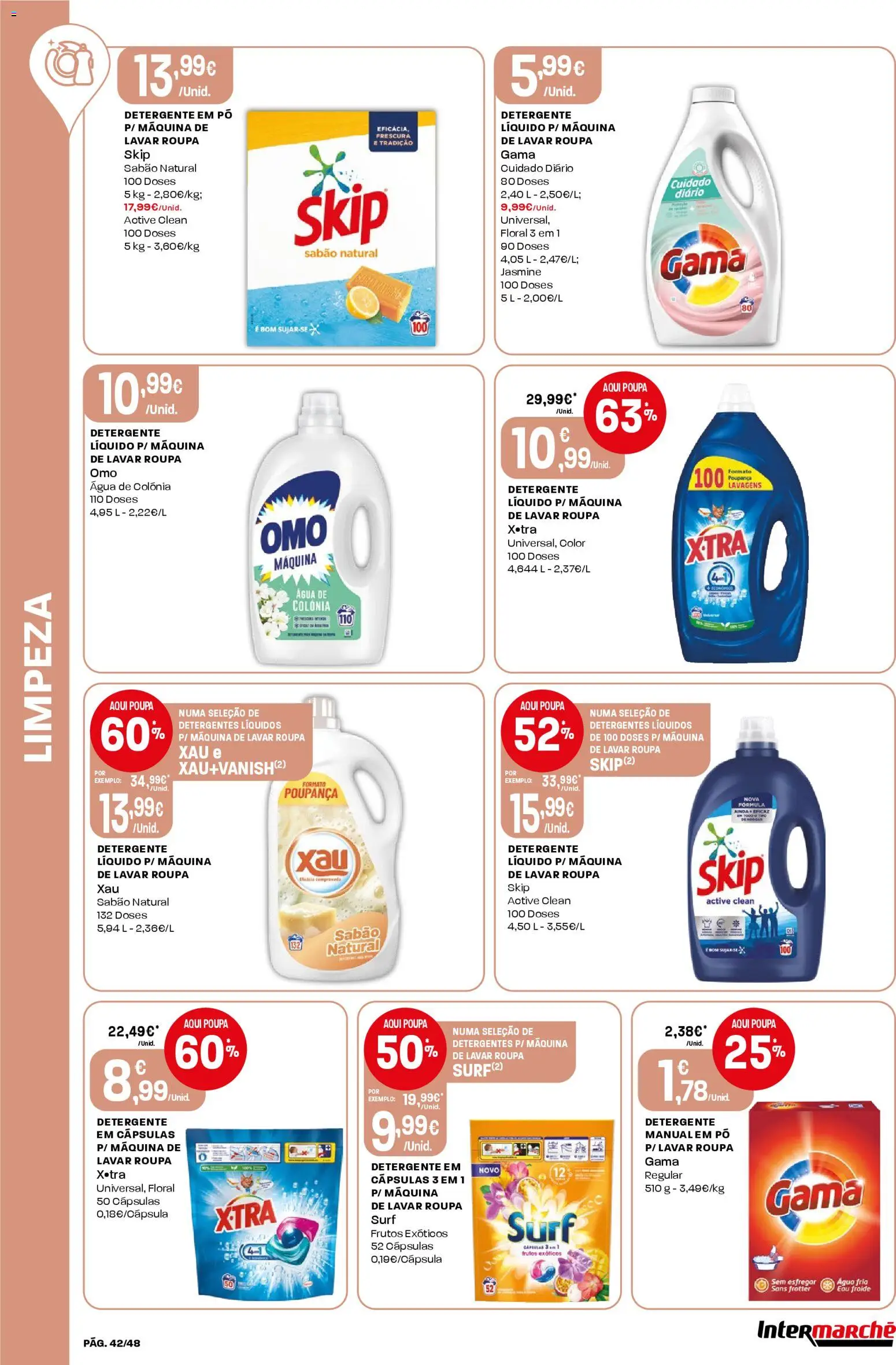 Intermarché folheto │ válido de 15.01.2026 | Página: 42 | Produtos: Máquina de lavar, Pó, Sabão, Detergente