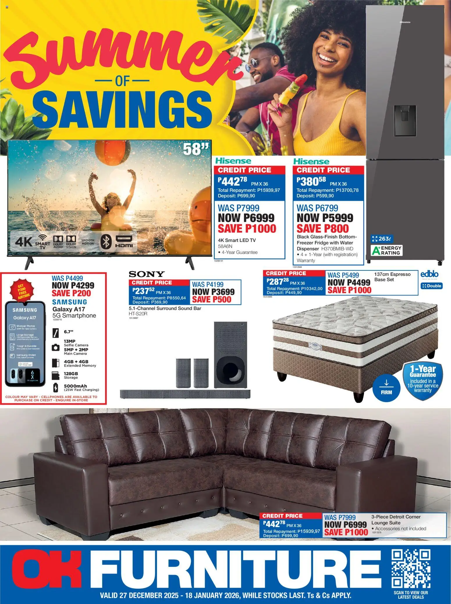 New OK Furniture catalogue – valid from 27.12.2025 | Page: 1 | Products: Camera, Freezer, Freezer fridge, Water