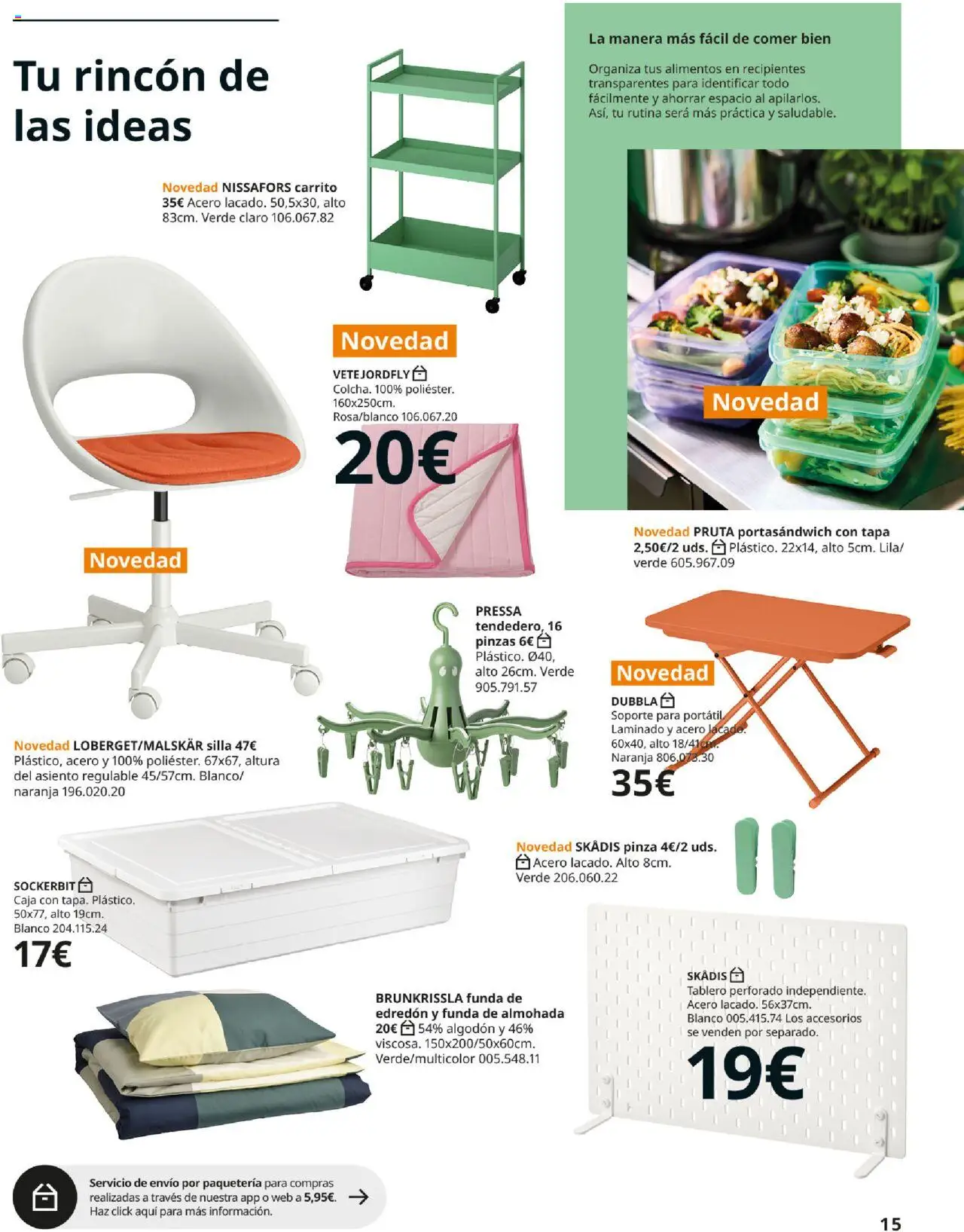 Catálogo IKEA Vuelta a clase │ válido desde el 01.08.2025 | Página: 15 | Productos: Edredón, Funda, Almohada, Silla