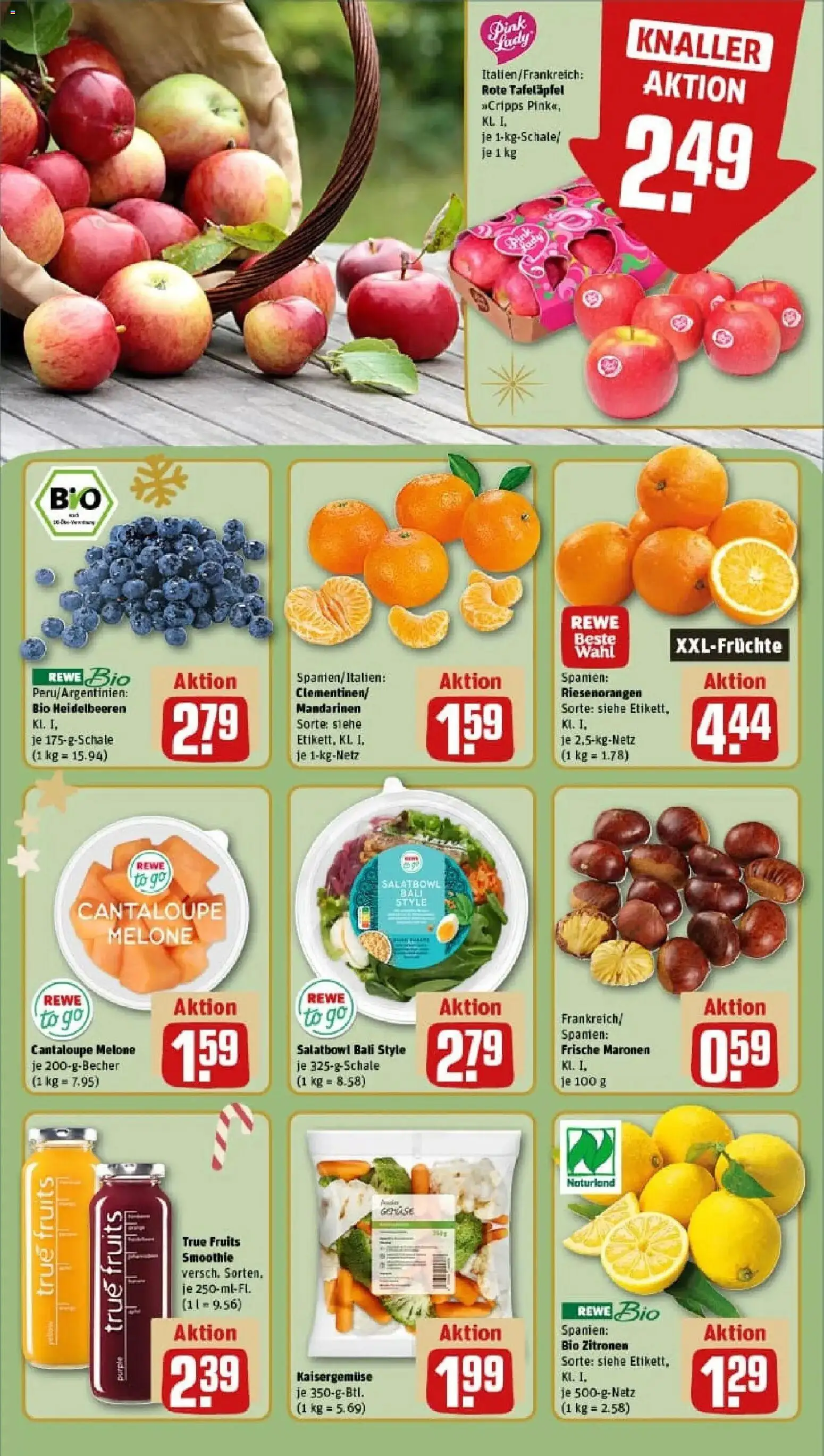 Rewe prospekt Köln / Nippes	 – gültig ab 23.11.2025 | Seite: 8 | Produkte: Mandarinen, Heidelbeeren, Melone, Zitronen