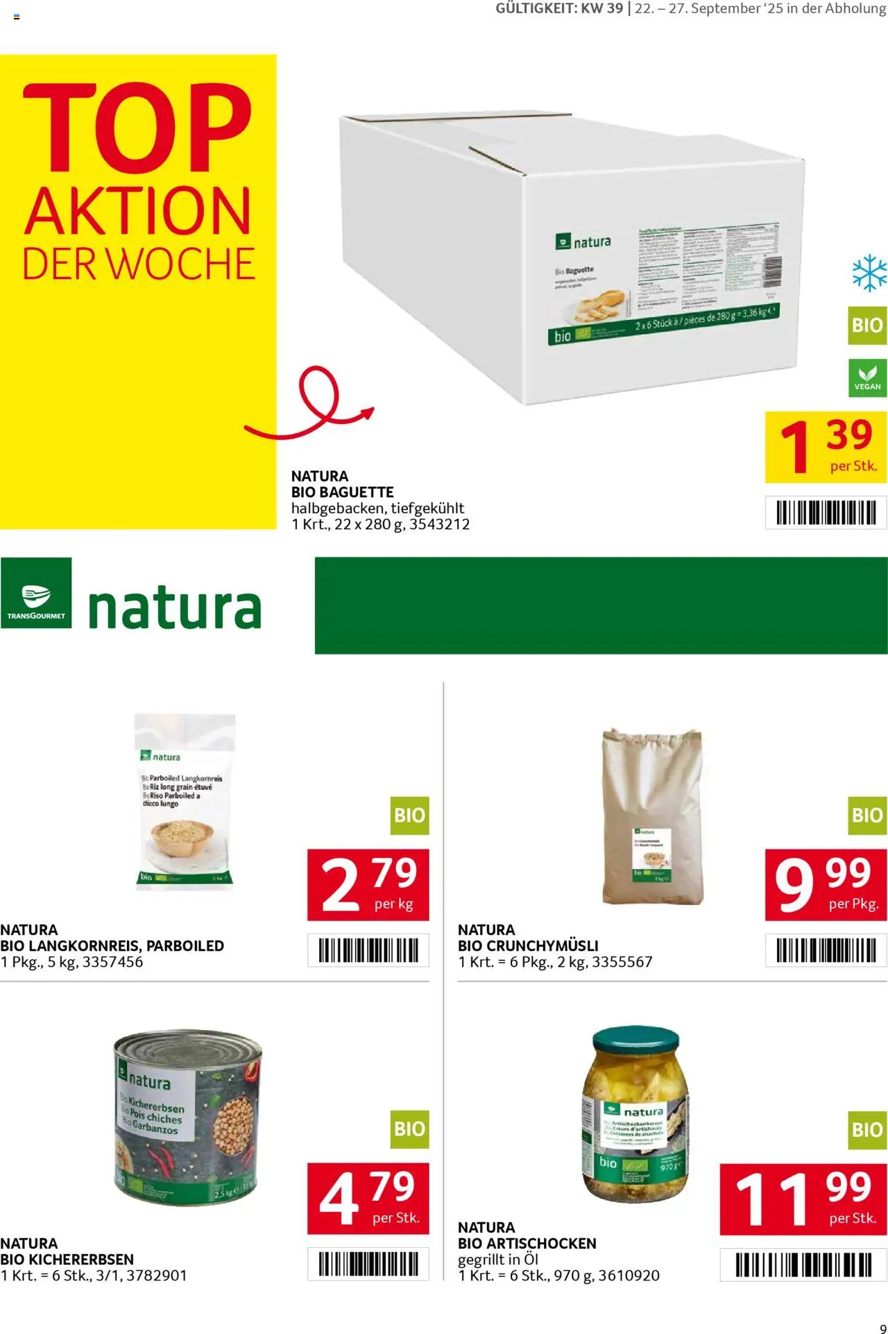 Transgourmet Flugblatt gültig ab 22.09.2025 | Seite: 7 | Produkte: Jääkaappipakastin, Öl