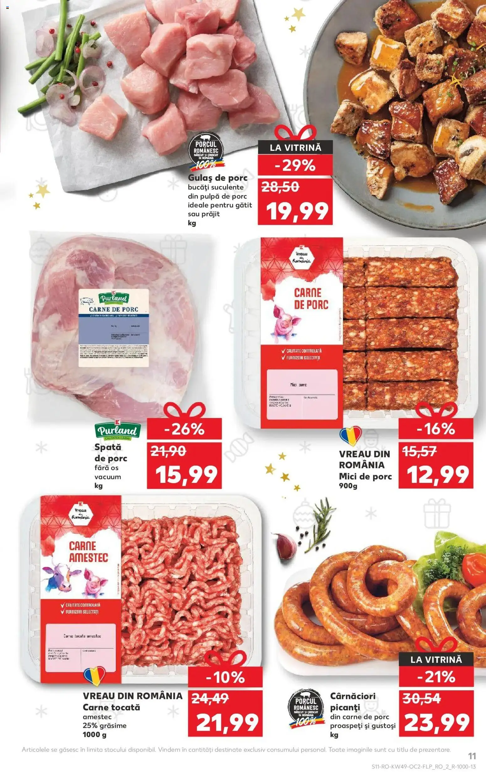 Noul catalog Kaufland – valabil de la 03.12.2025 | Pagină: 11 | Produse: Vitrină, Mici, Carne tocată, Gulaș