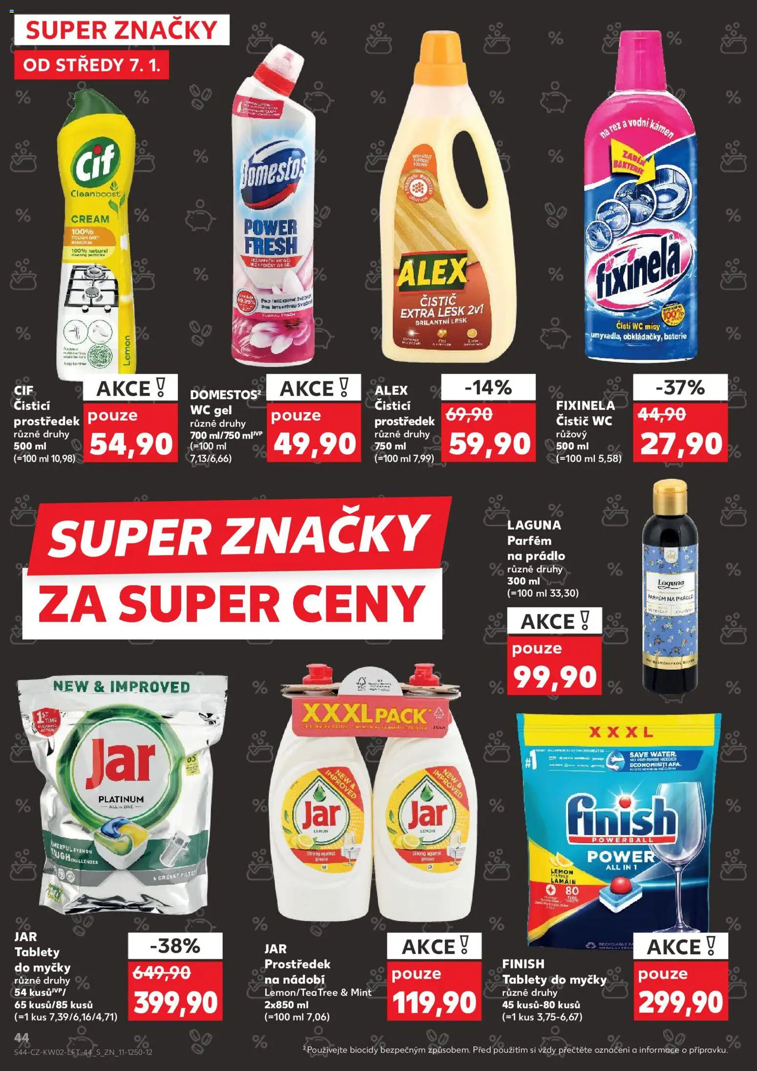 Kaufland leták od 07.01.2026 | Strana: 44 | Produkty: Tablety do myčky, Cif, Baterie, Parfém