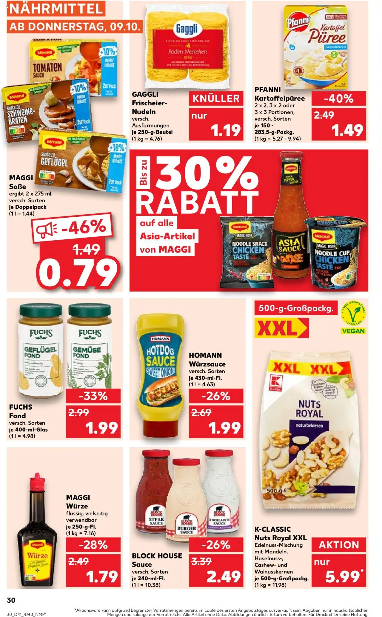 Kaufland prospekt Hannover	 – gültig ab 09.10.2025 | Seite: 30 | Produkte: Maggi, Burger, Soße, Nudeln