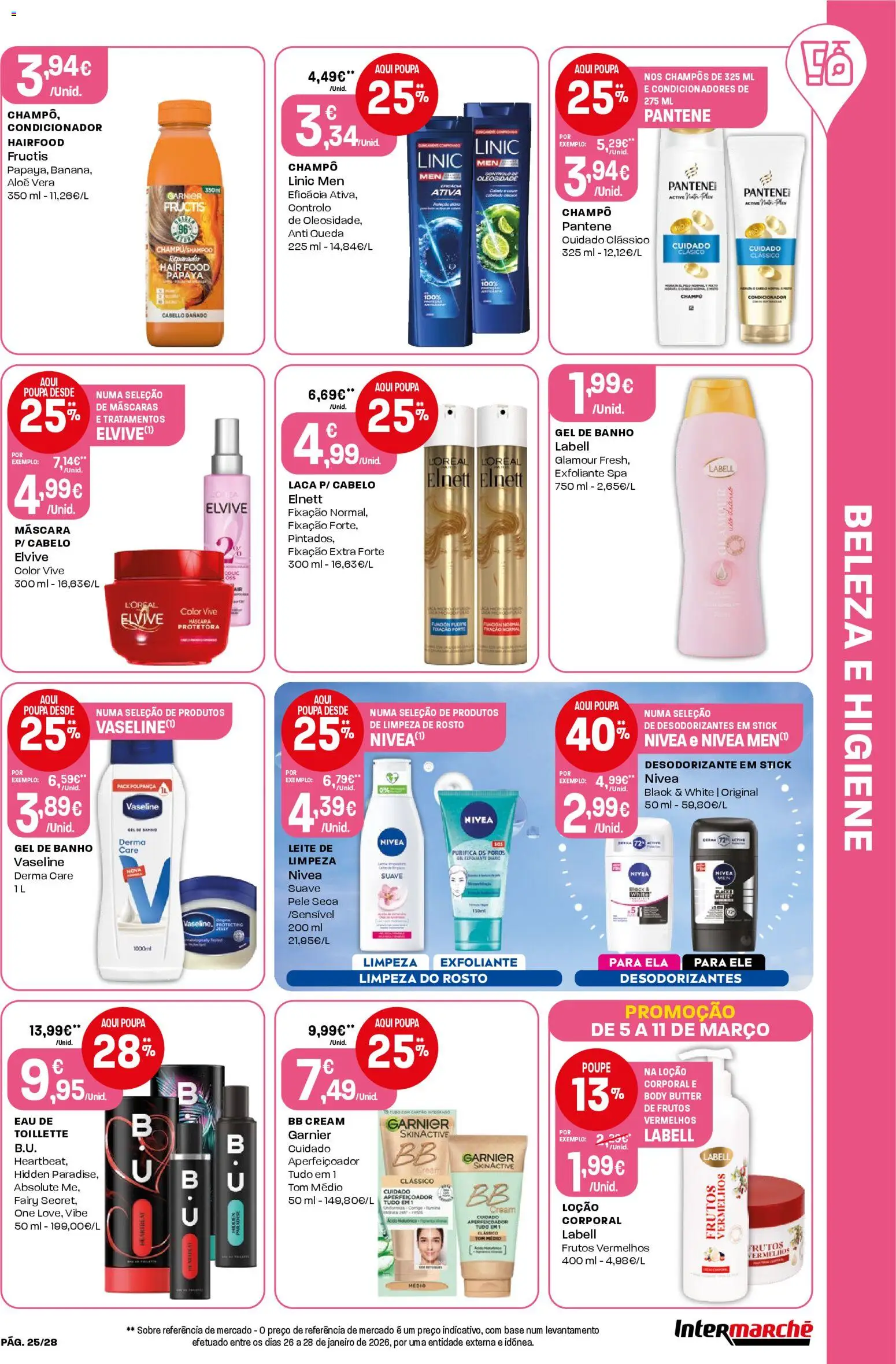 Intermarché Folheto Contact │ válido de 05.03.2026 | Página: 25 | Produtos: Condicionador, Desodorizante, Base, Banho
