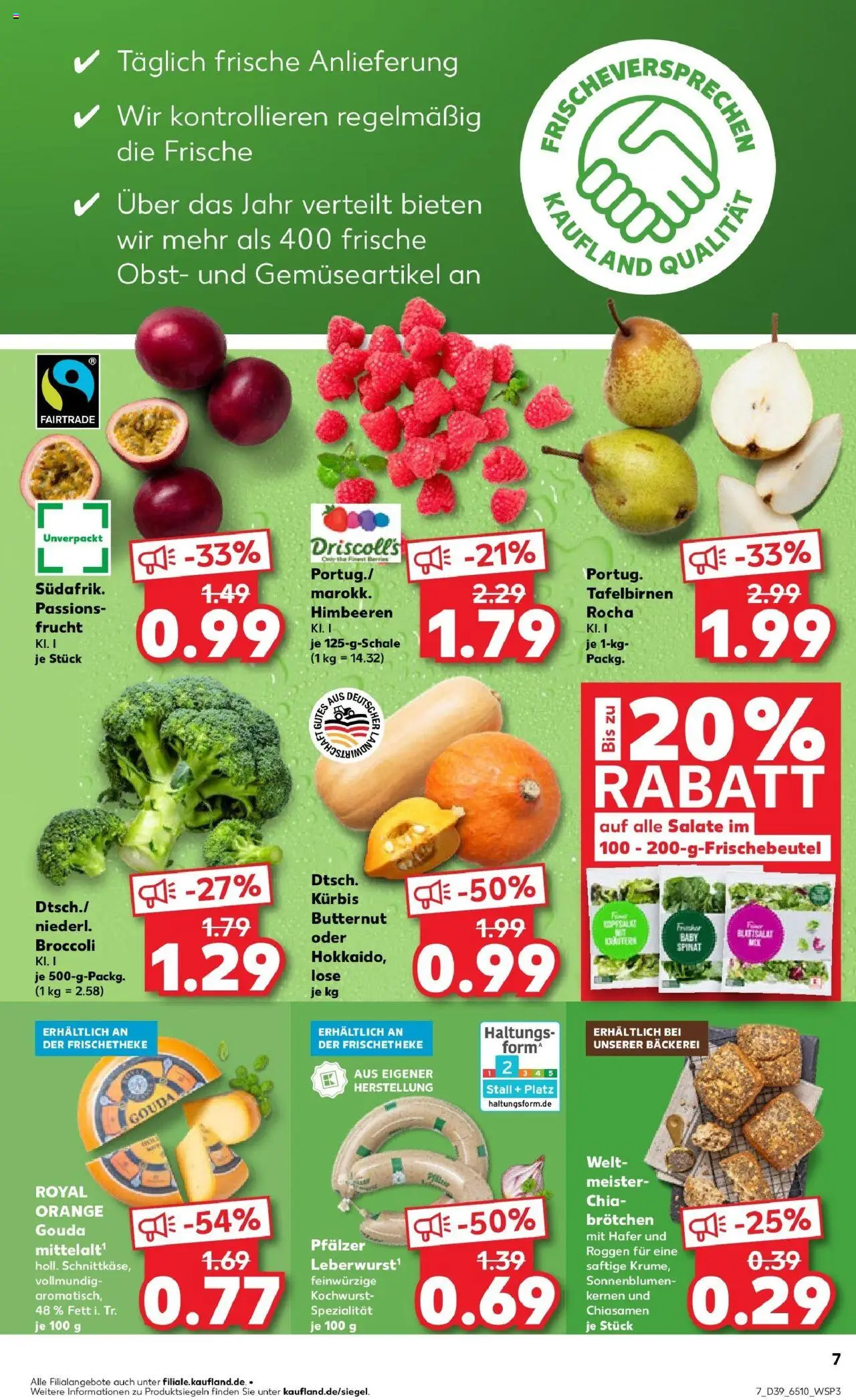 Kaufland prospekt Kerpen	 – gültig ab 28.09.2025 | Seite: 7 | Produkte: Himbeeren, Bäckerei, Gouda, Kürbis