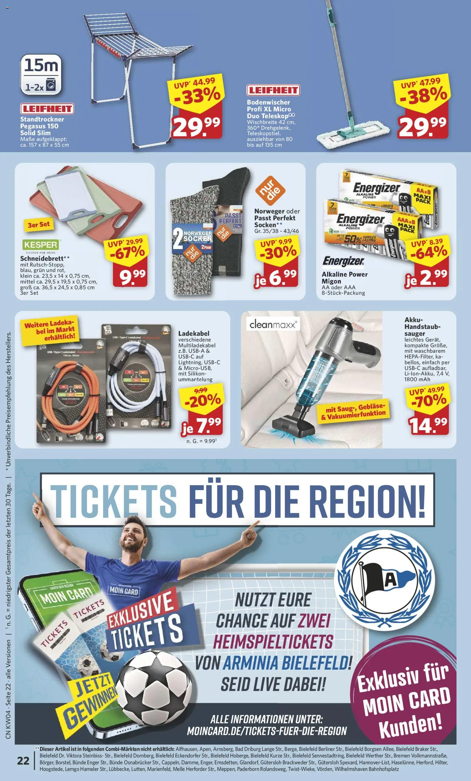 Combi Prospekt 	 – gültig ab 19.01.2026 | Seite: 22 | Produkte: USB, Bad, Ladekabel, Socken