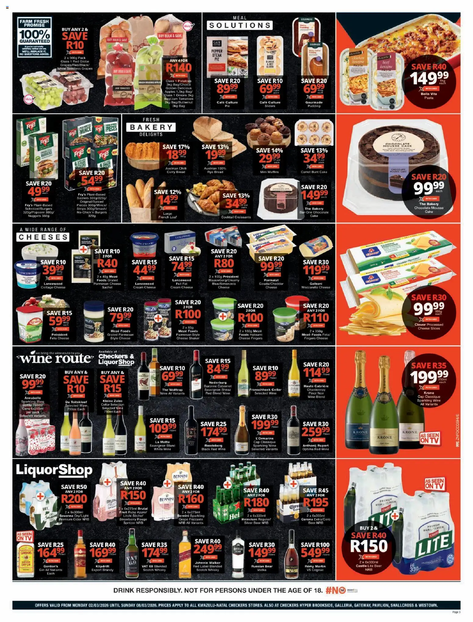 New Checkers catalogue – valid from 02.03.2026 | Page: 3 | Products: Cap, Tomatoes, Beef, Ensalada de quino