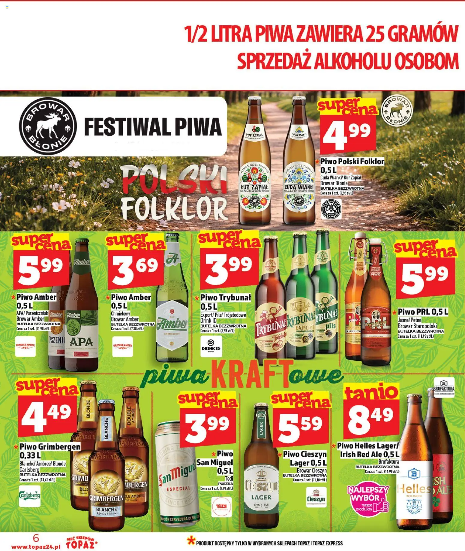 Topaz gazetka od 16.04.2026 | Strona: 6 | Produkty: Piwo grimbergen, Piwo
