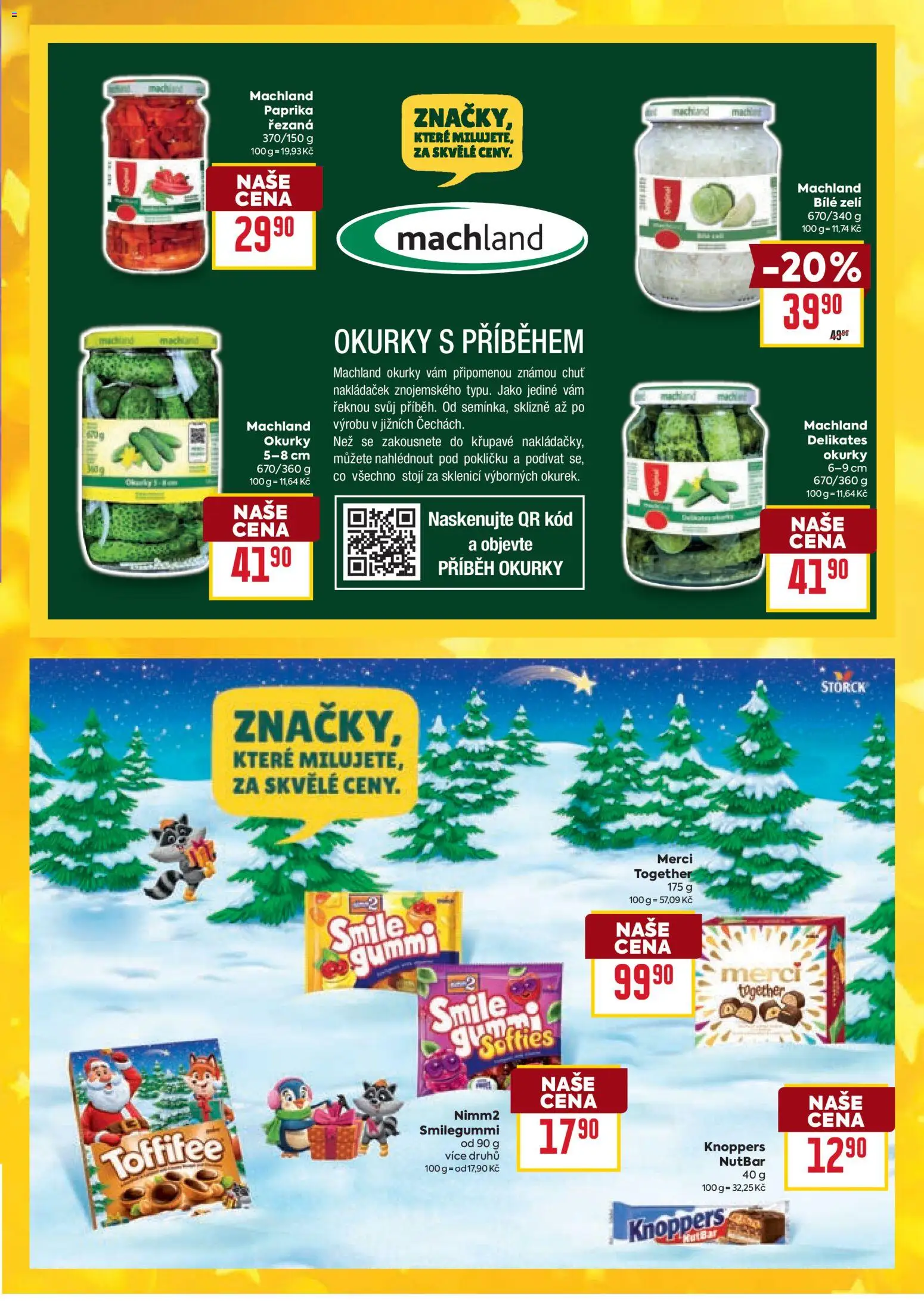 Billa Velký leták od 26.11.2025 | Strana: 33 | Produkty: Knoppers, Toffifee, Okurky, Merci