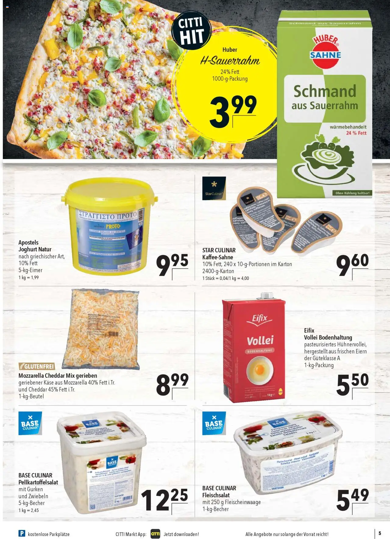 CITTI Markt Aktuelle Angebote für Profis – gültig ab 08.10.2025 | Seite: 5 | Produkte: Zwiebeln, Sauerrahm, Sahne, Gurken