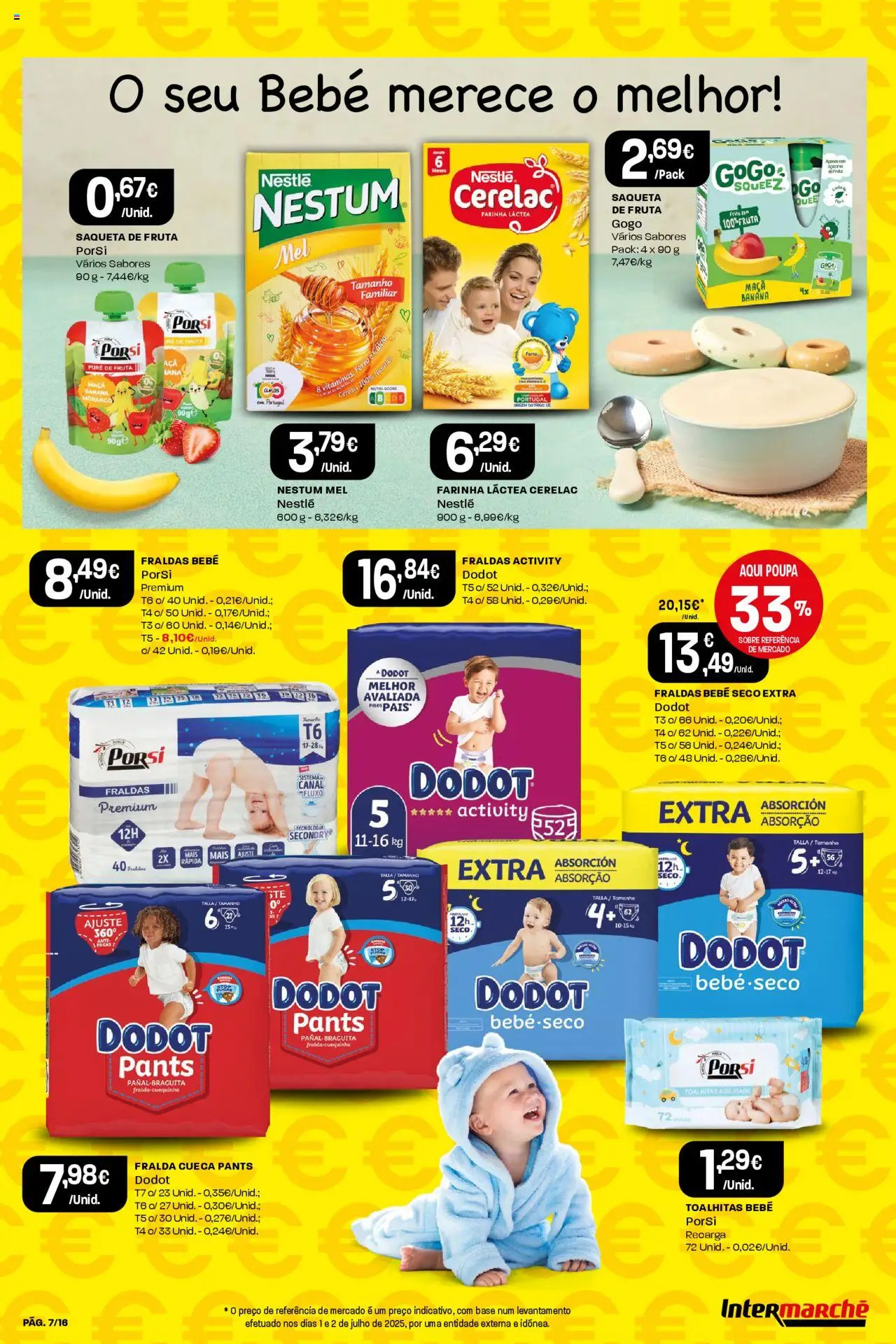 Intermarché folheto │ válido de 31.07.2025 | Página: 7 | Produtos: Farinha láctea, Banana, Base, Morangos