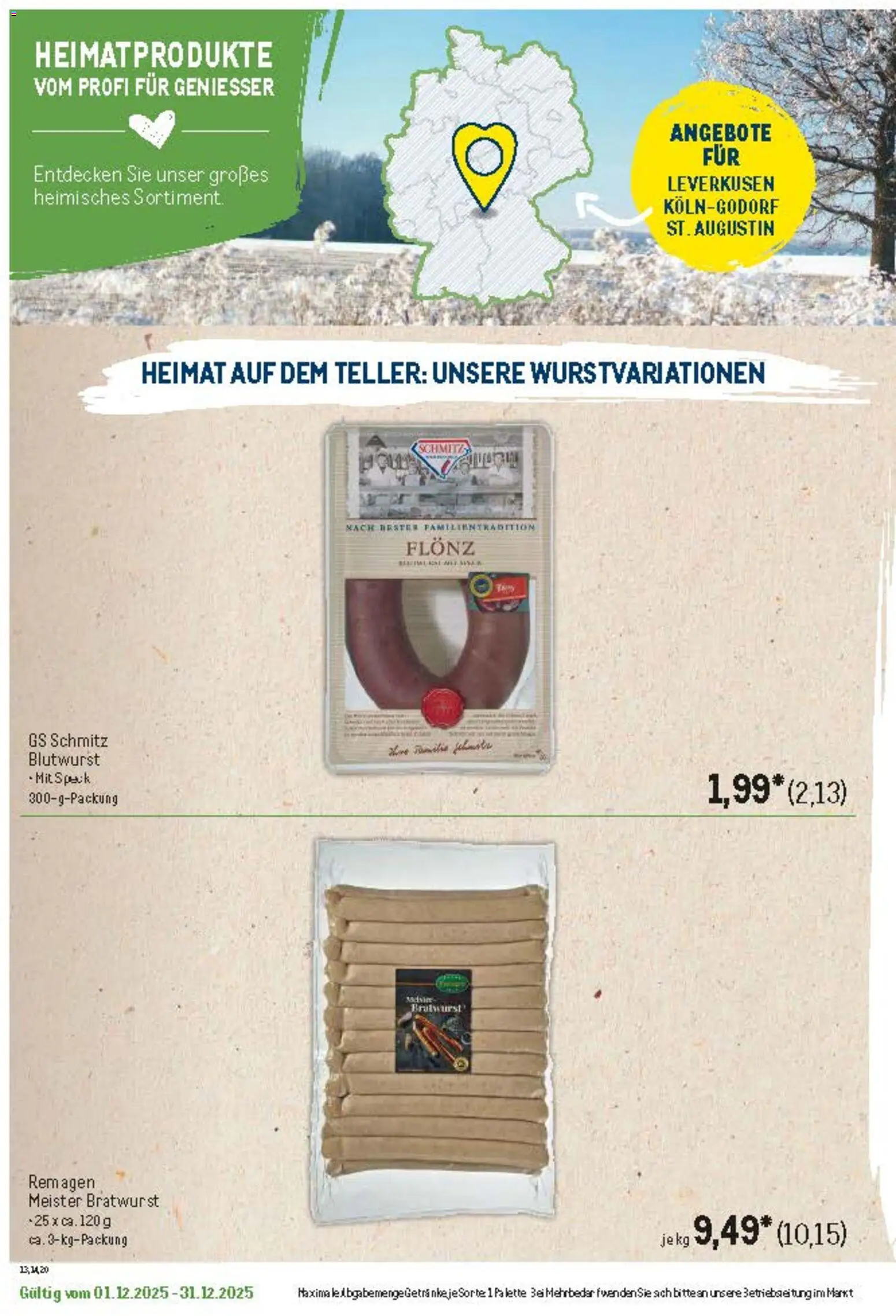 Metro Regionaler Flyer – gültig ab 01.12.2025 | Seite: 8 | Produkte: Bratwurst