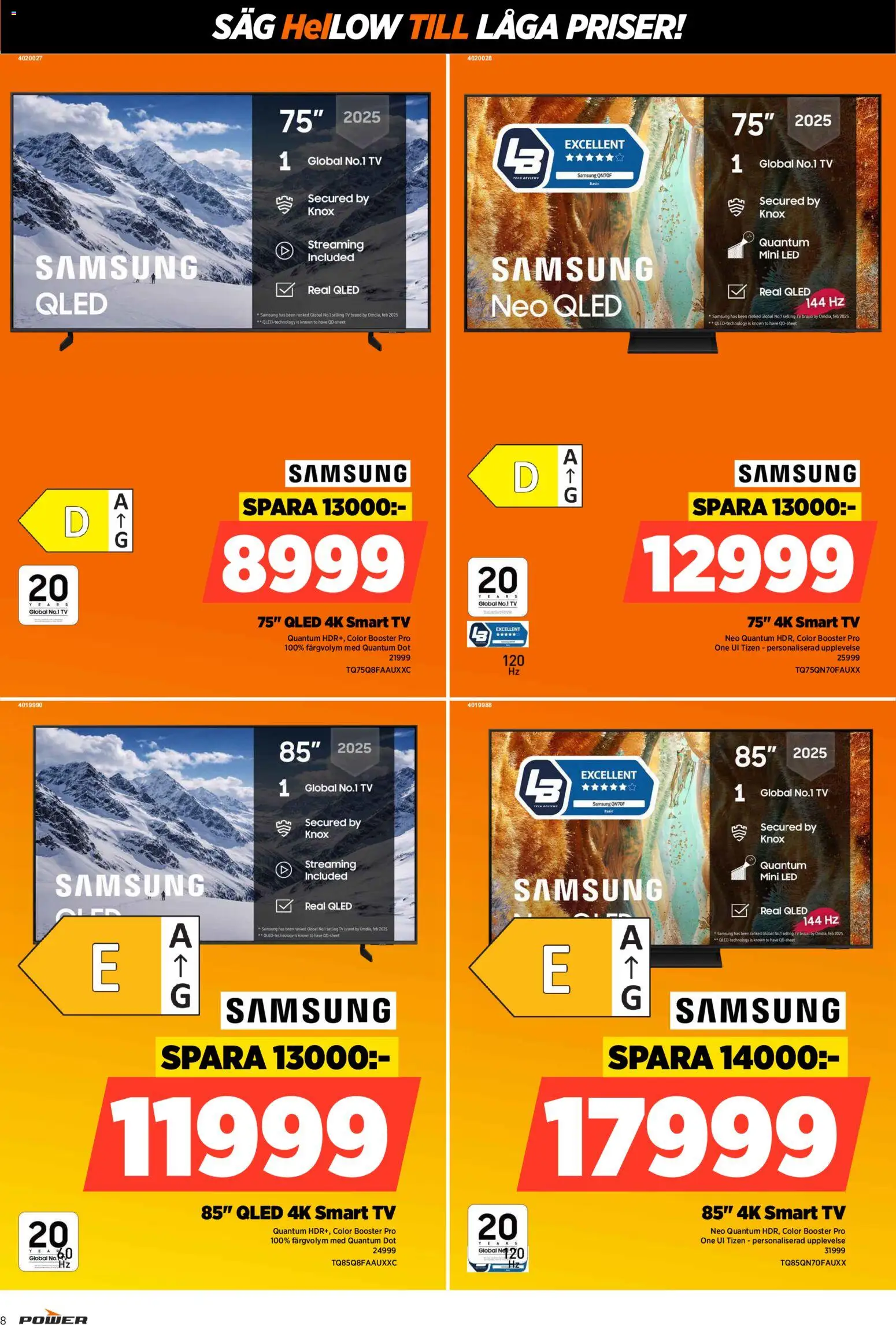 Power reklamblad aktuell från 20.04.2026 | Sida: 8 | Produkter: Såg, Smart tv, Tv